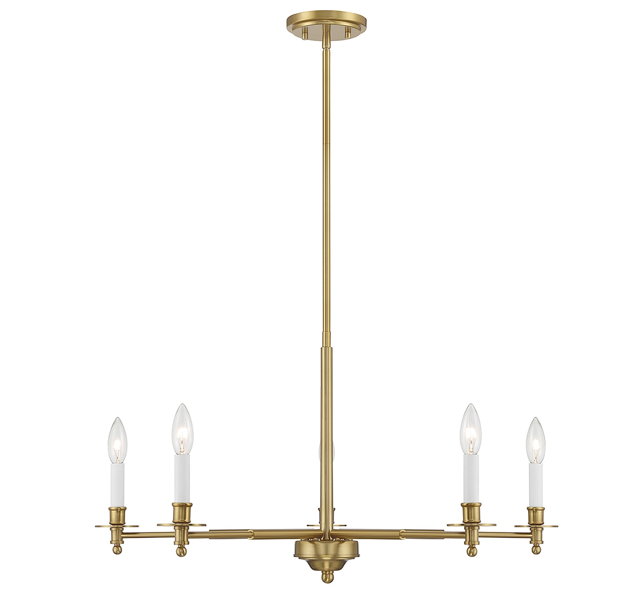 Savoy House Essentials 1-4410-5-322 Jasmine 5 -Light Brushed Brass Traditional For Use in Bedrooms, Dining Rooms, Foyers, Kitchens, Living Rooms Chandelier
