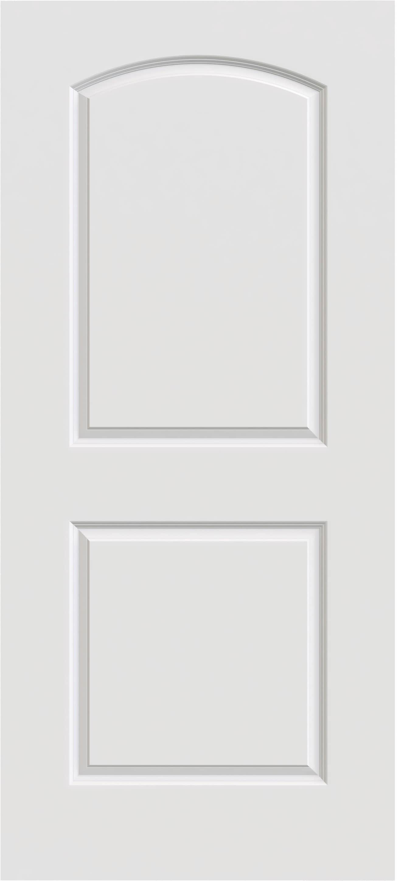 32-in x 80-in White 2-panel Round Top Smooth Hollow Core Prefinished Molded Composite Slab Door | - RELIABILT LO1002260