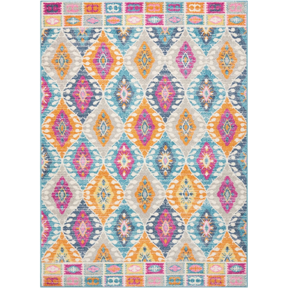 HomeRoots 4000385247 5 x 7 (ft) Loomed Polypropylene Multicolor Rectangular Indoor Abstract Area rug