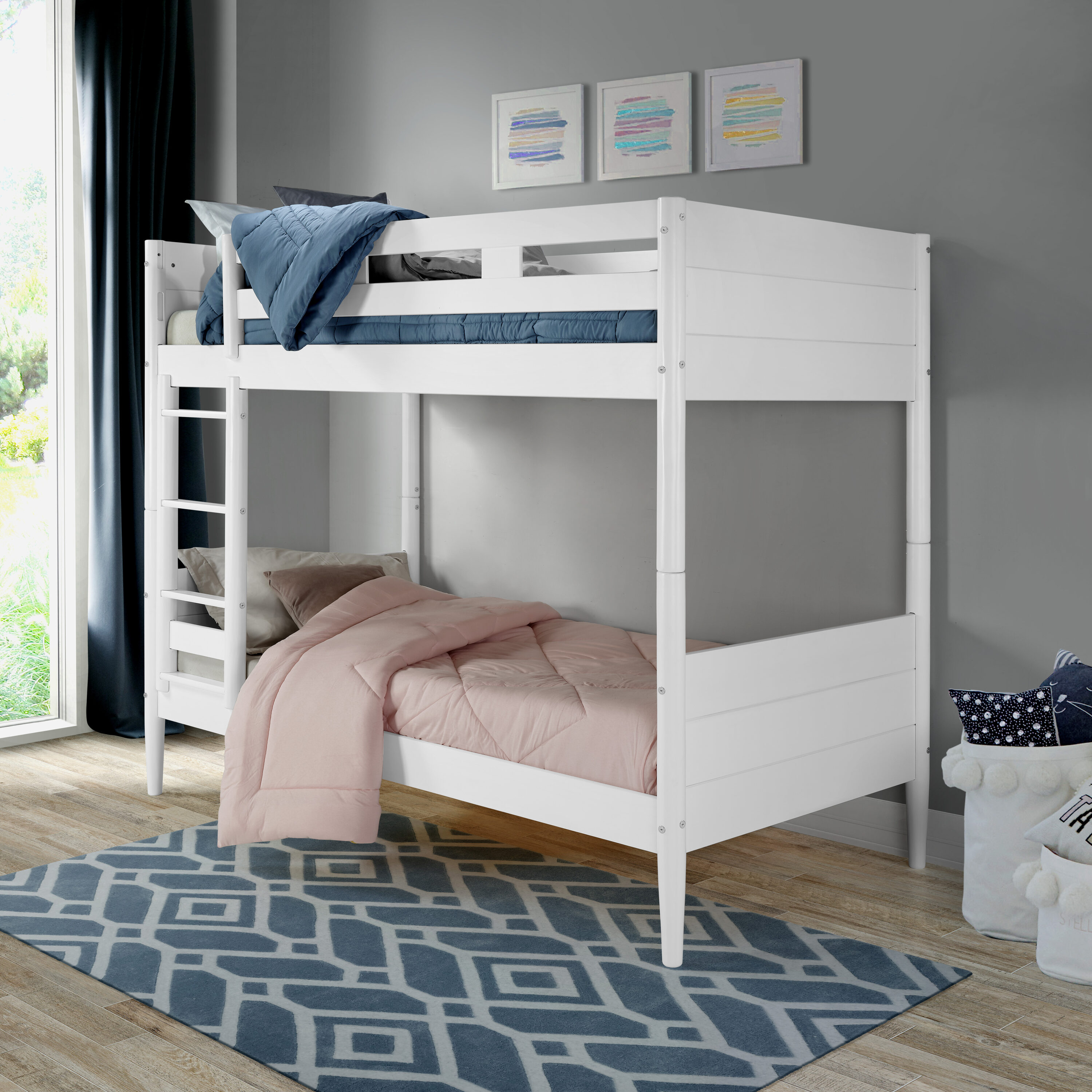Camaflexi MCBT-103 White Twin Wood Bed frame Bed