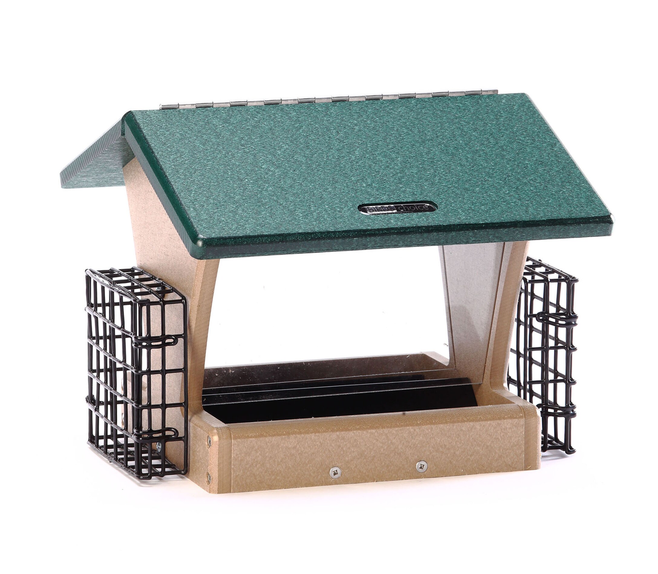 Birds Choice SN200 Recycled 4 Quart 2-Sided Hopper w/Green Roof 