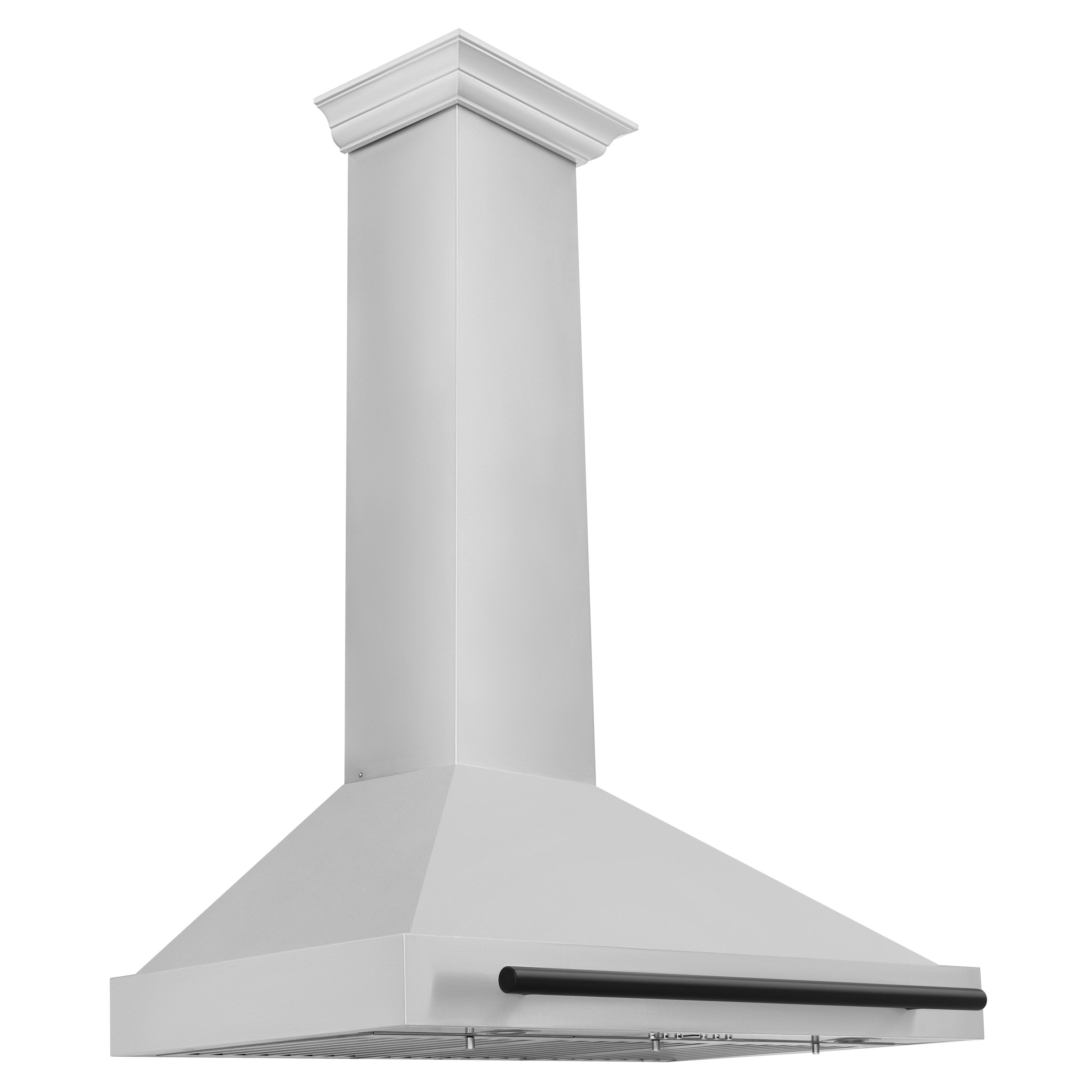 ZLINE KITCHEN & BATH KB4STZ-36-MB 36 inch Convertible 400-CFM Recirculating Stainless Steel with Matte Black Handle Wall-Mounted Range Hood