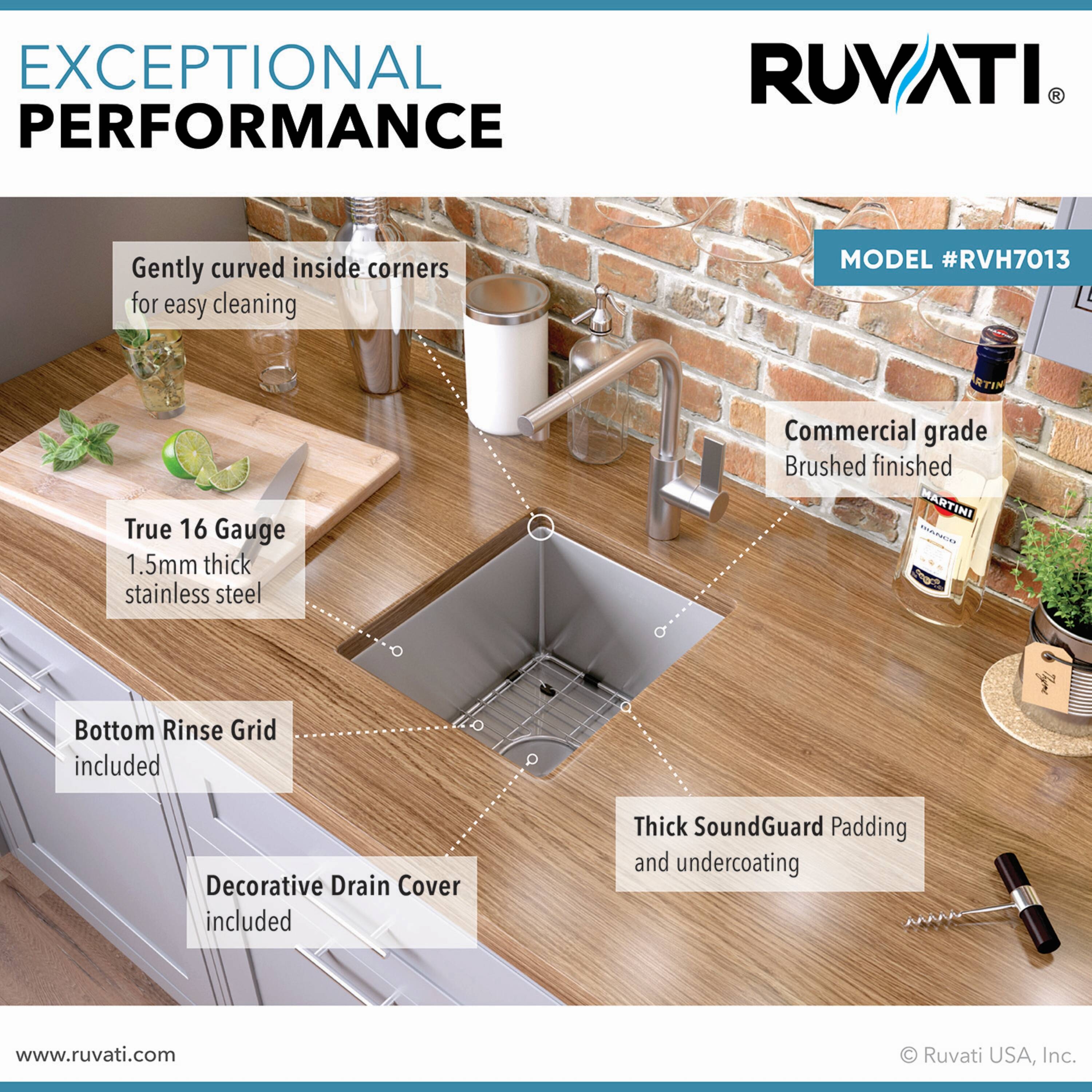 Ruvati RVH7013 Bar-Prep-Sinks - View #8