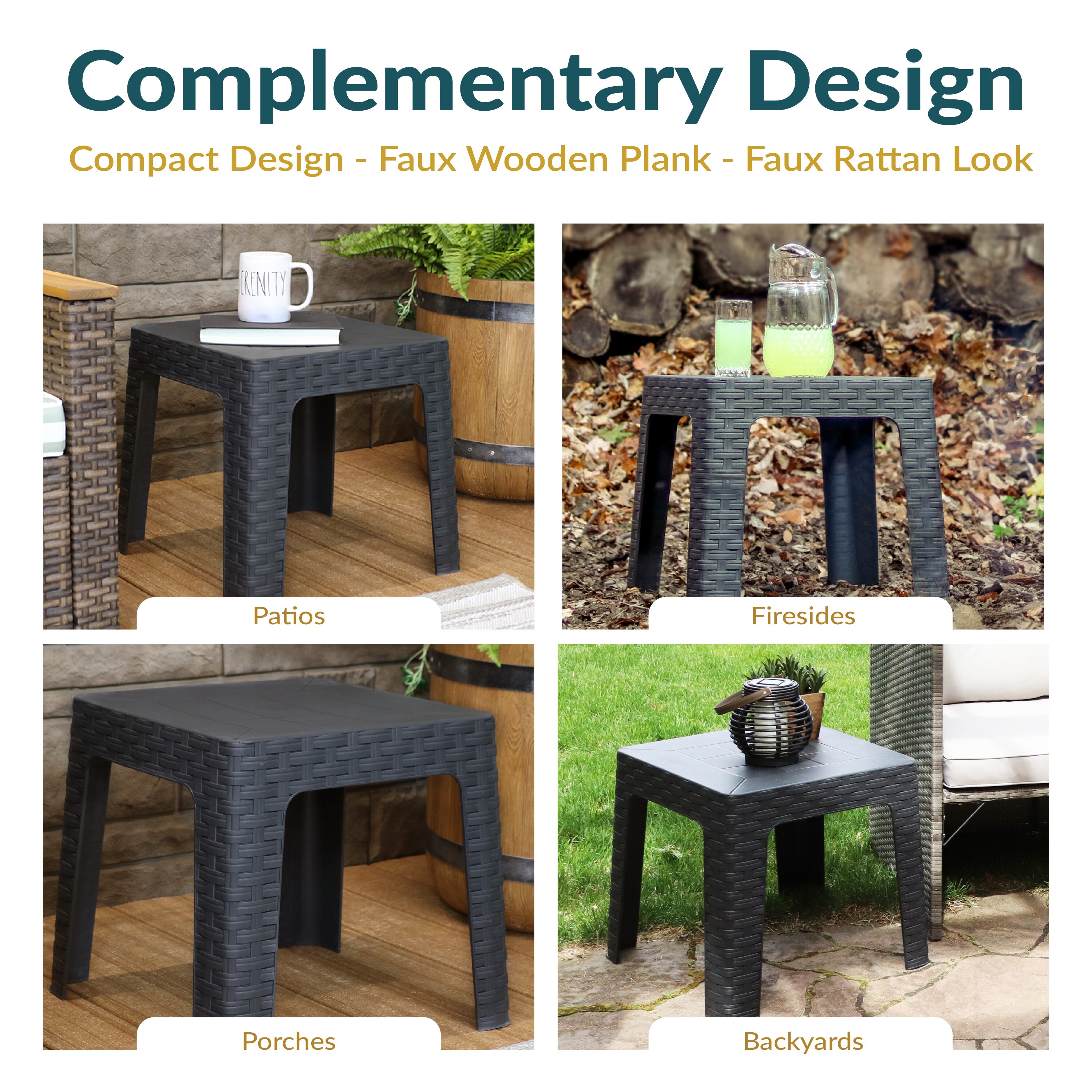 Sunnydaze Decor RBW-075-4PK Patio-Tables - View #11