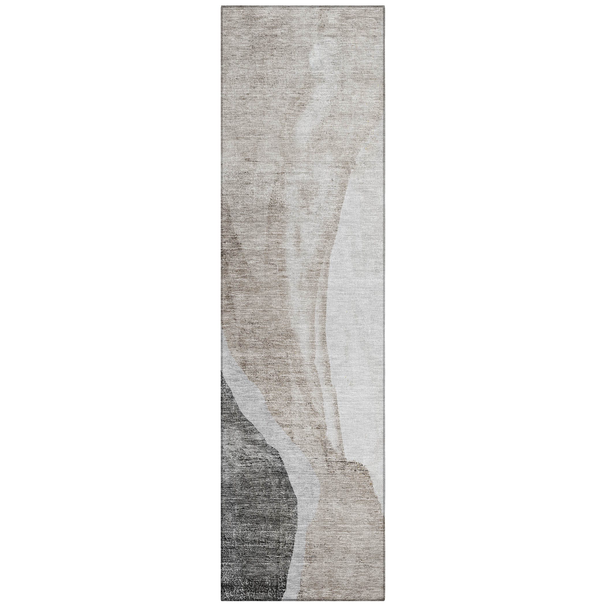 Addison Rugs ACN667CC2X8 Chantille ACN667CC 2 x 7 (ft) Polyester Charcoal Rectangular Indoor/Outdoor Geometric Machine washable Area rug