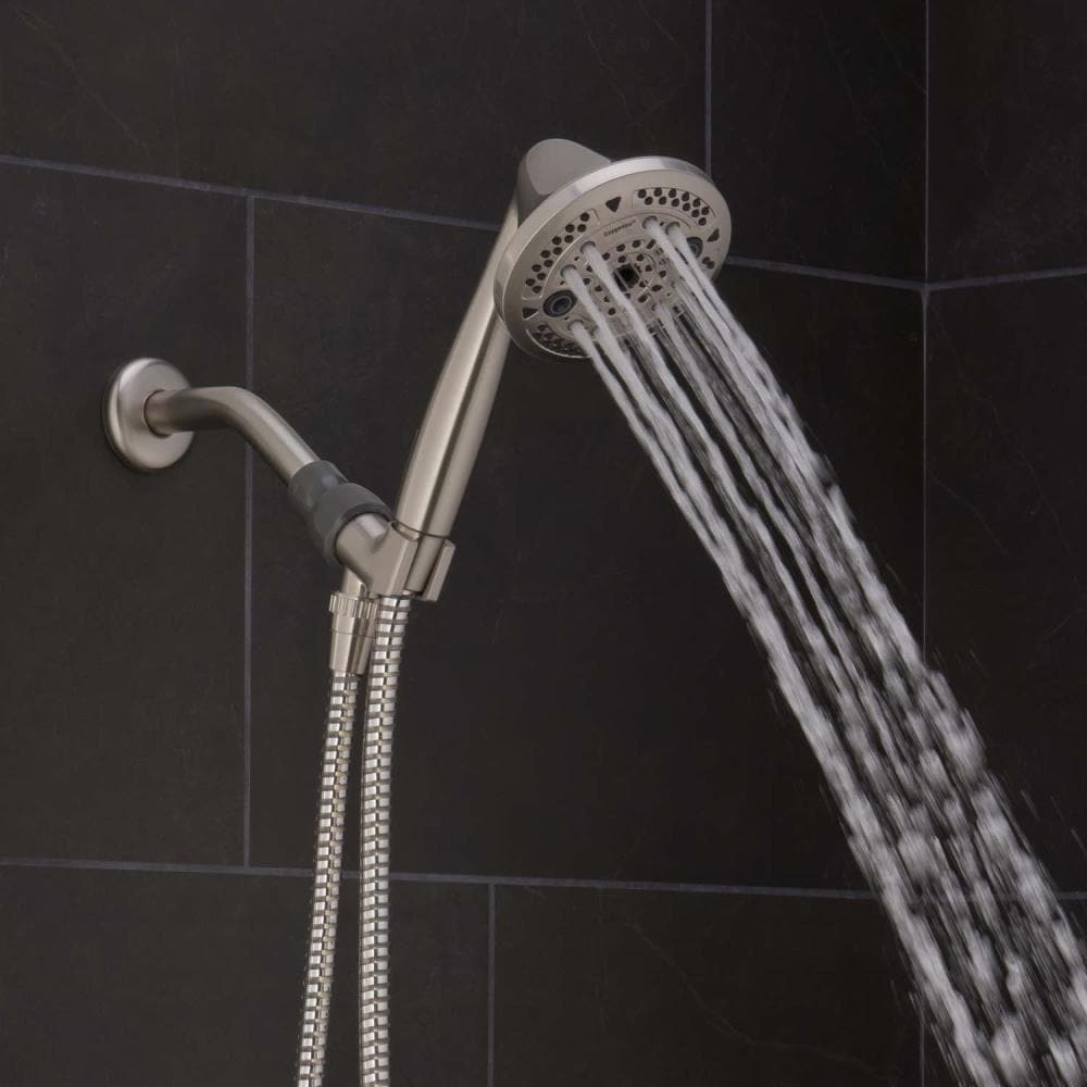 Oxygenics Force Brushed Nickel Round Handheld Shower Head 2-GPM (7.6 ...