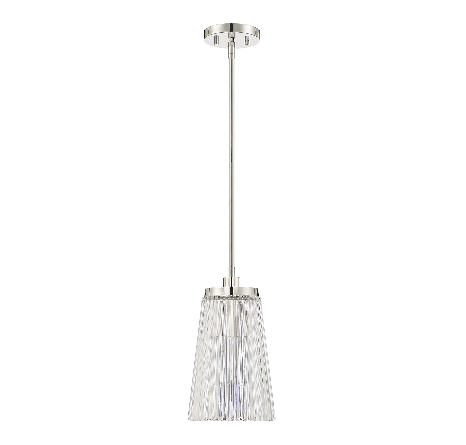 Chantilly Polished Nickel Vintage Glass Pendant Light