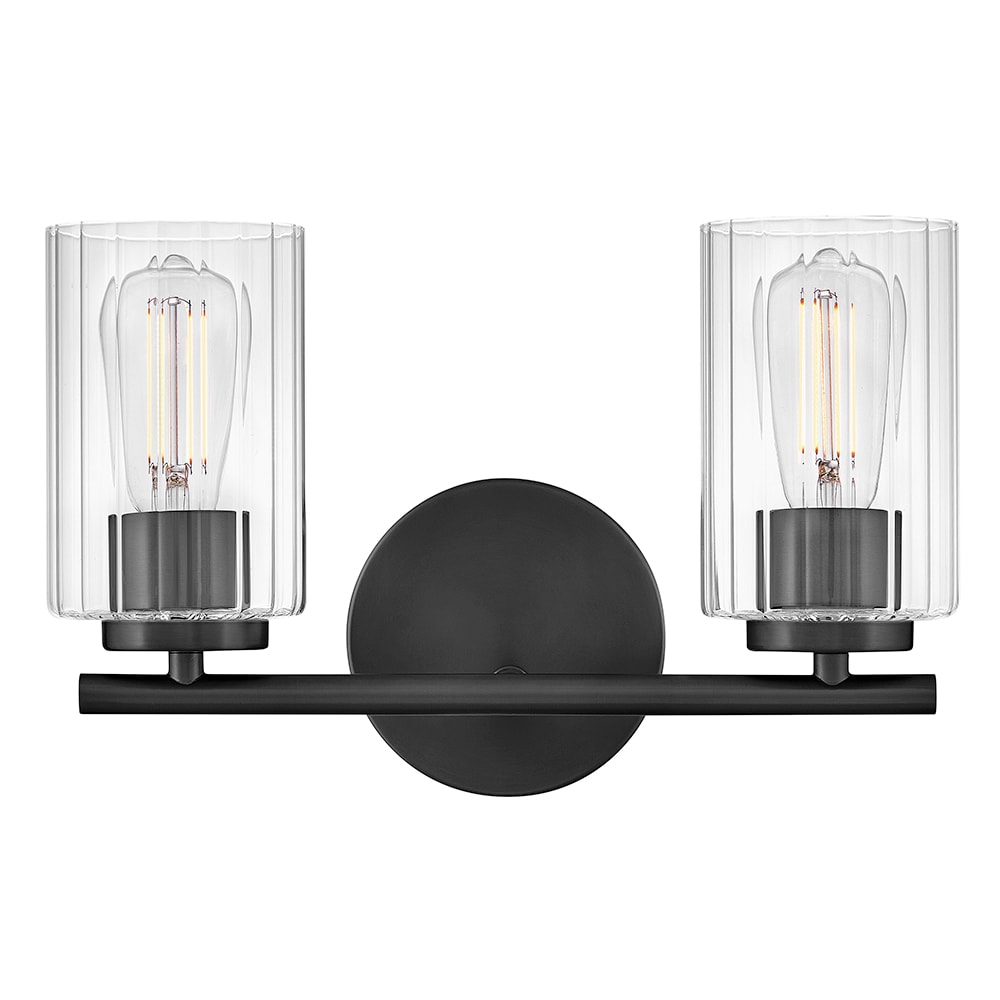 Lark 85582BK Leta 13.75-in 2 -Light Satin Black Transitional Vanity light