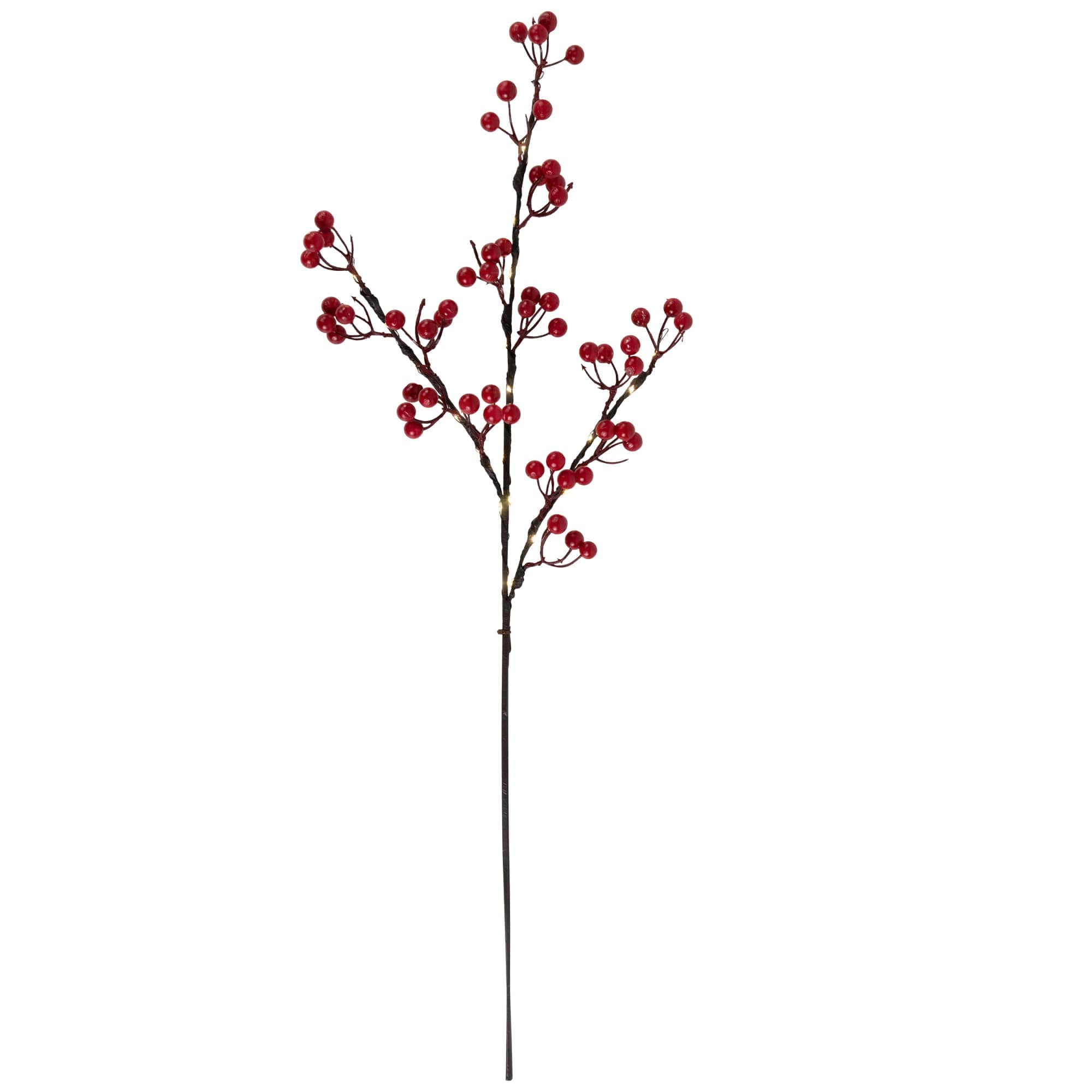Northlight Lighted Berries Christmas Spray - 29 inch - Warm White