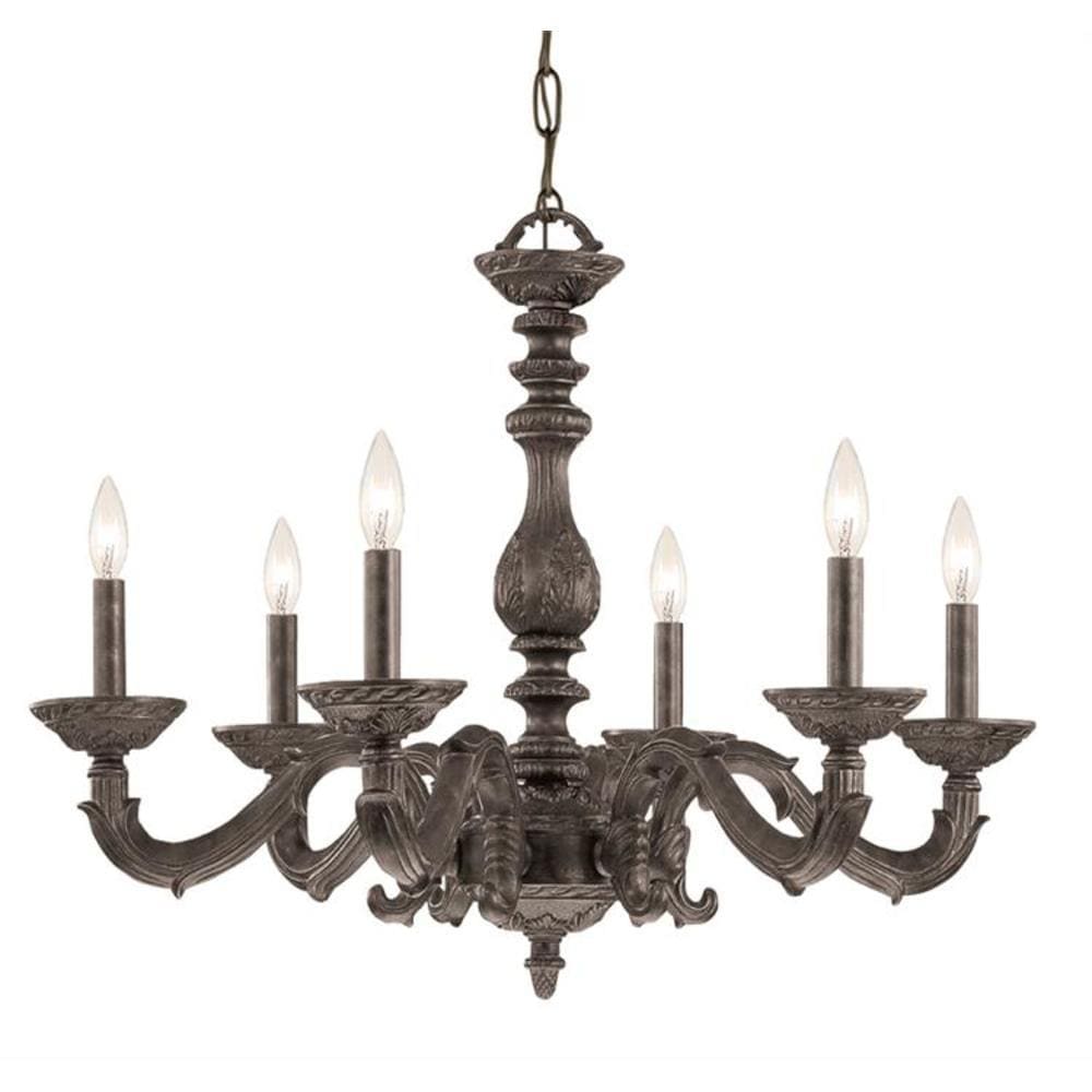 Crystorama 5126-VB Paris Market 6 -Light Distressed Bronze Rustic For Use in Bedrooms, Dining Rooms, Foyers, Kitchens, Living Rooms Chandelier