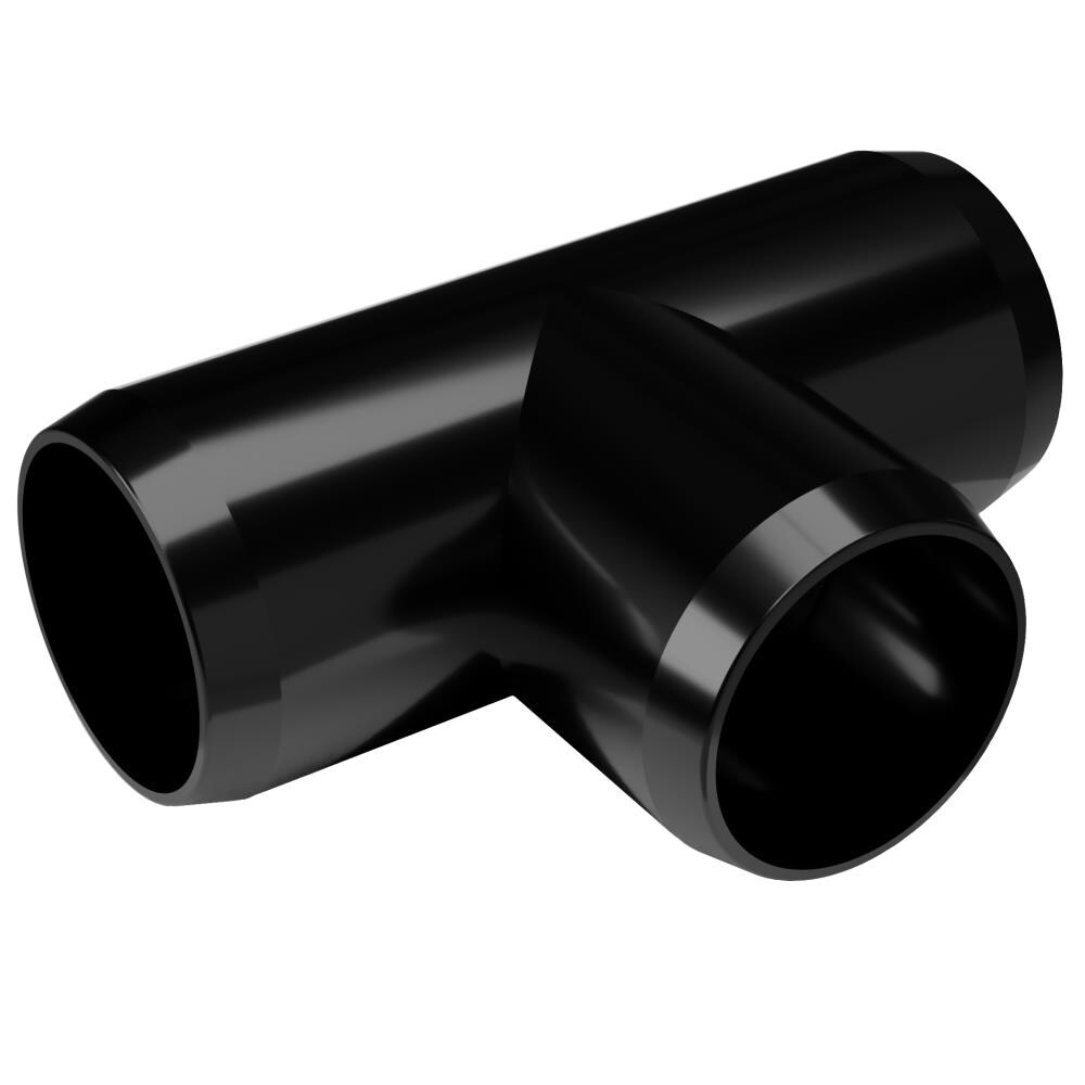 PVC Pipeworks 100-T-BK-4 1-in Schedule 40 PVC Tee in Black (4-Pack)