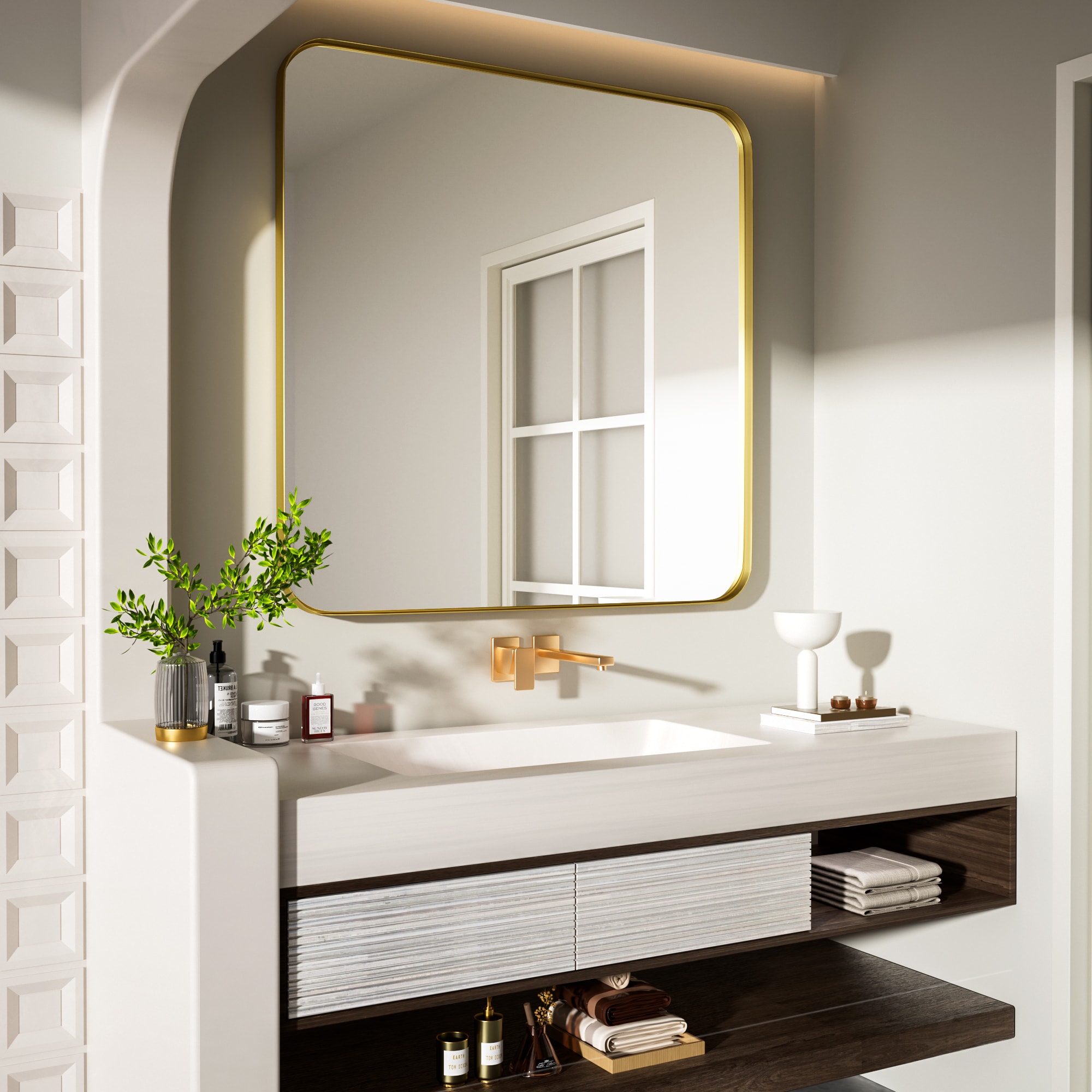 LOVMOR Y-TM3636-G Framed-Bath-Mirrors - View #4