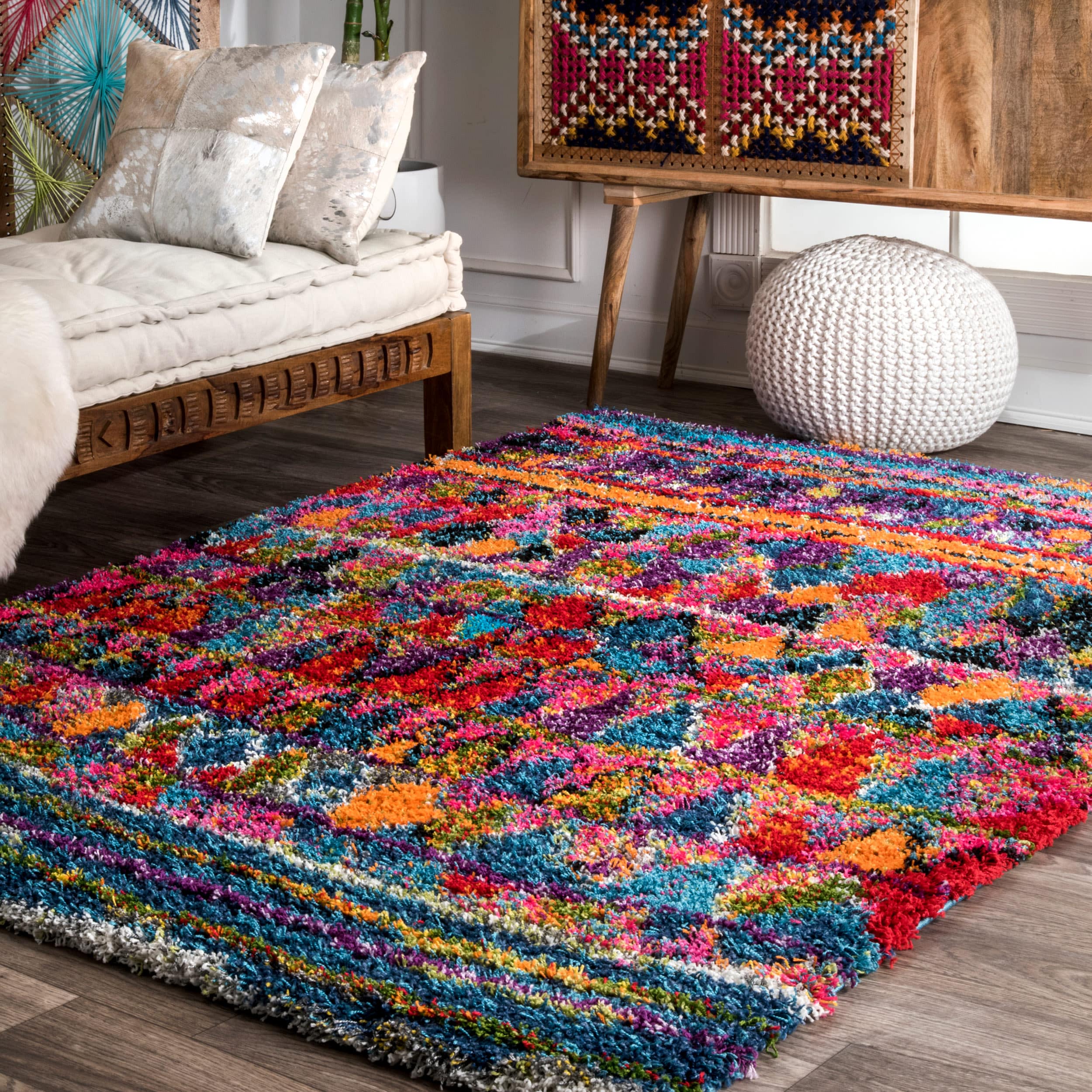 nuLOOM OZXL09A-6709 7 x 9 (ft) Loomed Polypropylene Multi Rectangular Indoor Bohemian/Eclectic Area rug