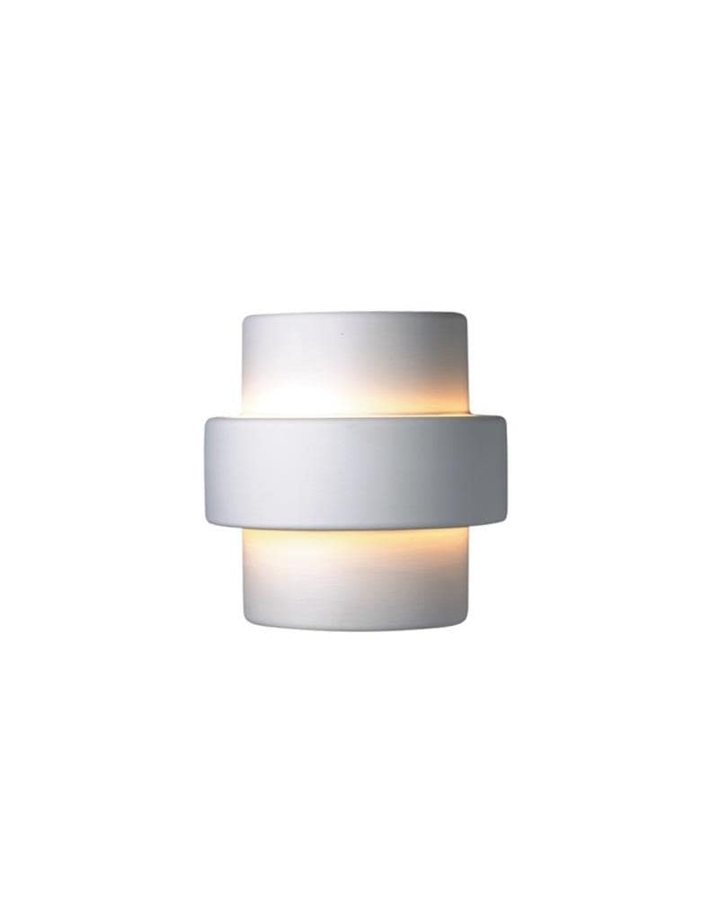 Justice Design Group CER-2215W-BIS Ambiance 10.5-in W 1 -Light White Transitional Wall Sconce