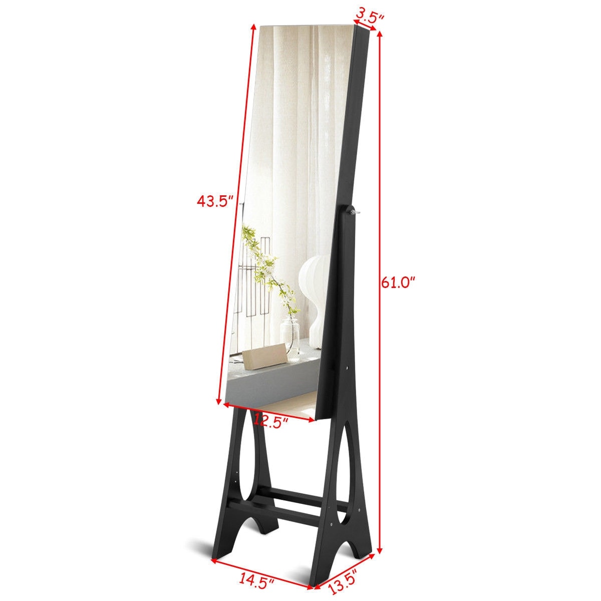 CASAINC WF-HW58536BK-LA Jewelry-Armoires - View #6