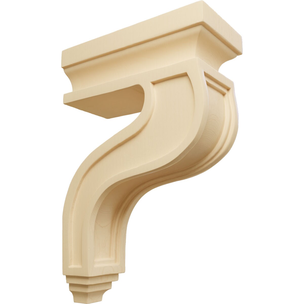 Ekena Millwork COR03X07X11HAMA 3.5-in x 7.25-in x 11-in Unfinished Maple Wood Paintable/Stainable Corbel