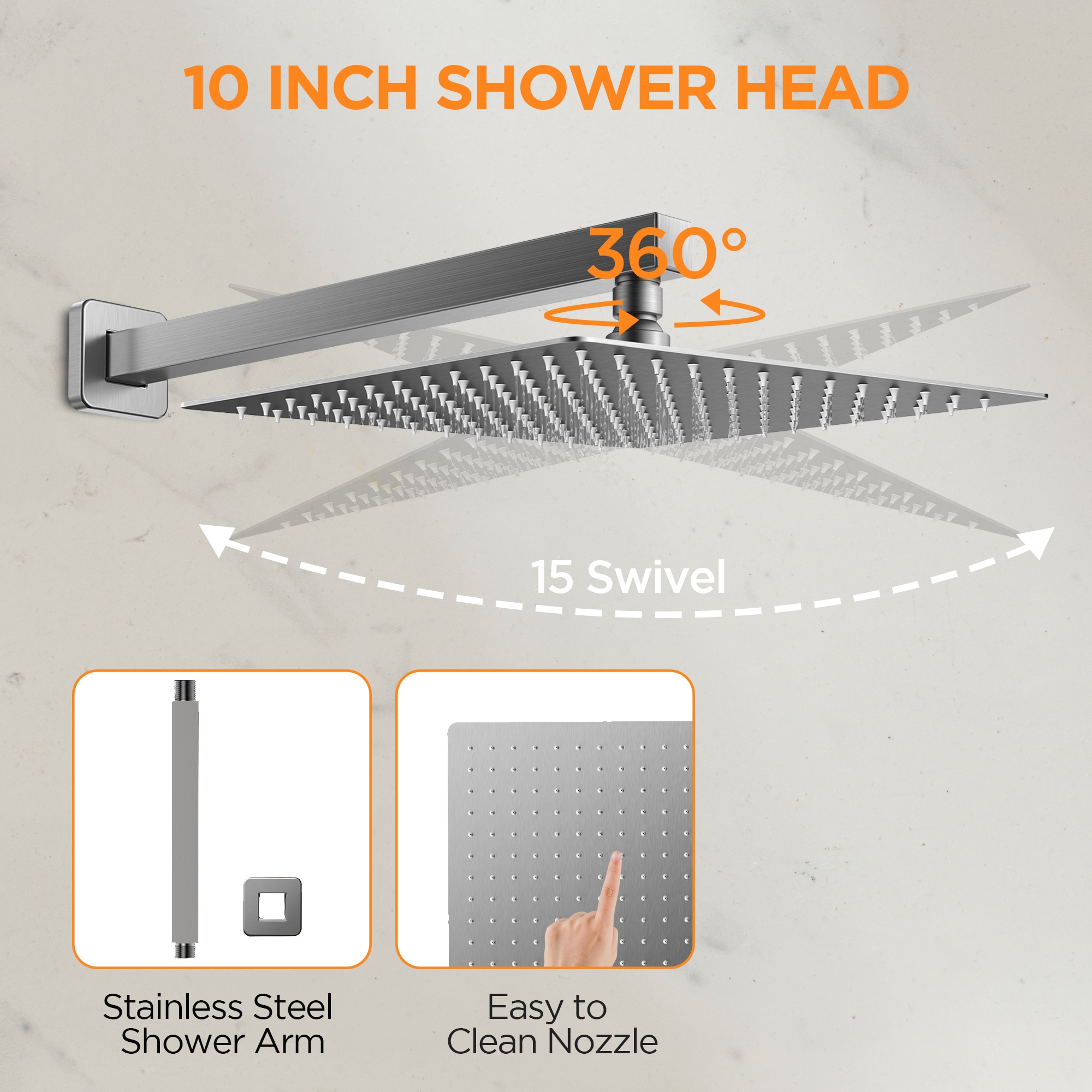 androme AD1010BN10 Showerhead-Bar-Panels - View #7