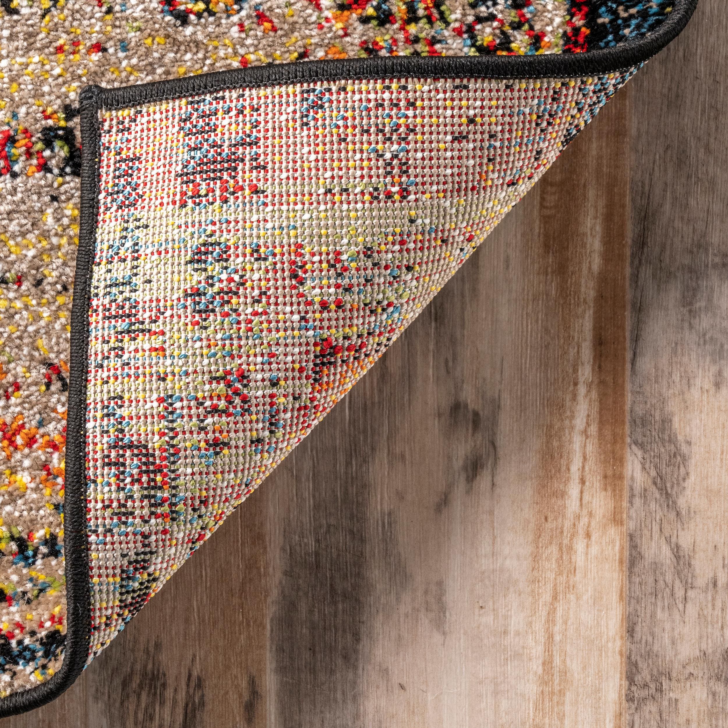 Jane Multicolor Oval 6' x 9' Synthetic Floral Area Rug