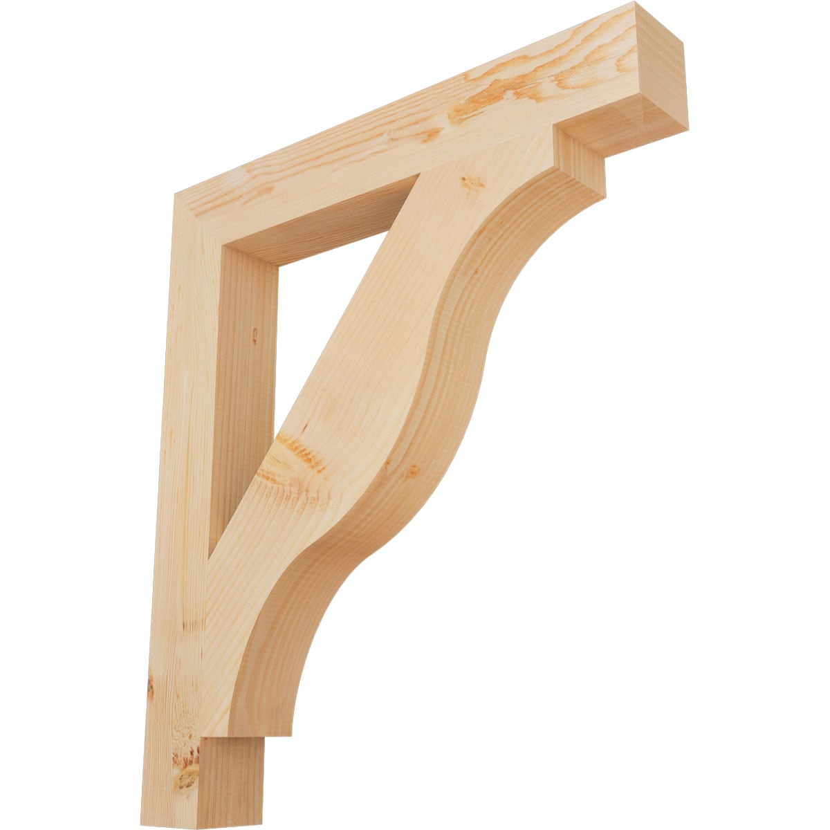 Ekena Millwork BKT04X28X32FST05SDF Funston Block Smooth 3-1/2-in x 28-in x 32-in Douglas fir Brown Wood Standard bracket
