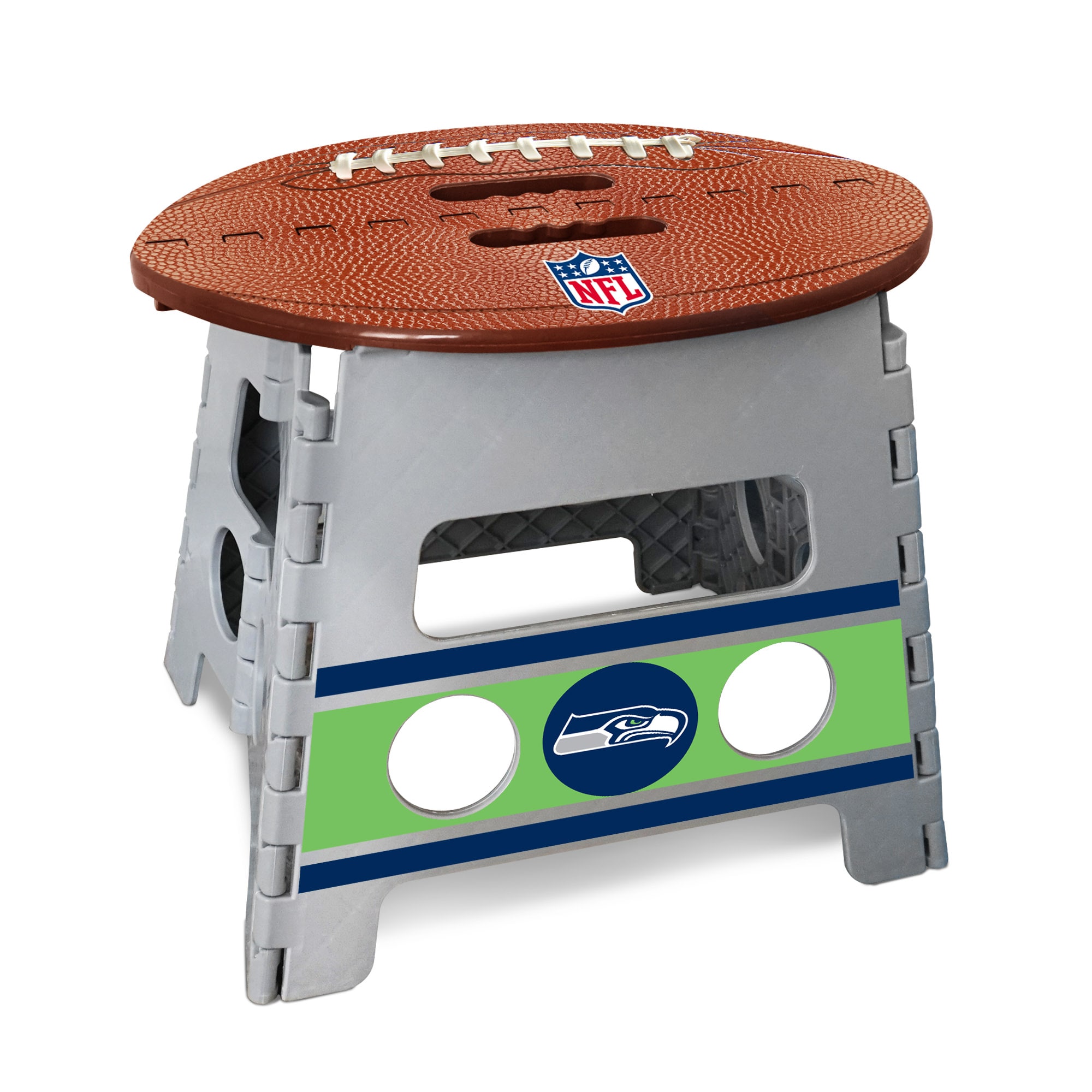 FANMATS 24451 Seattle Seahawks 1-Step 250 lbs. Capacity Brown Plastic Foldable Step Stool