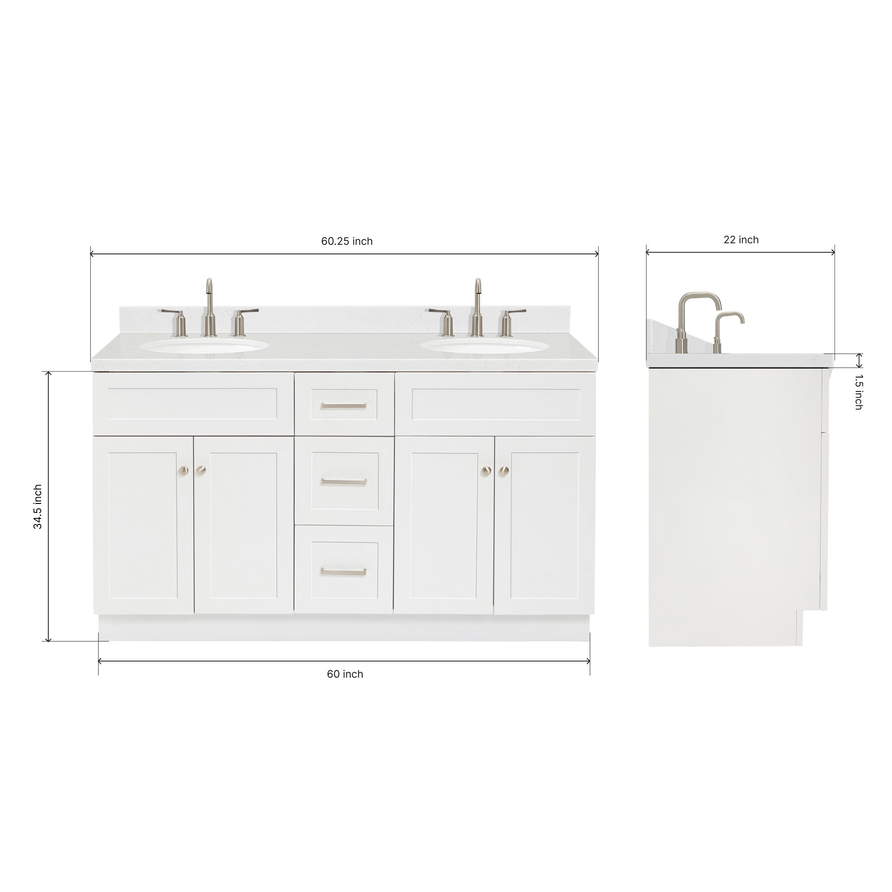 ARIEL F060DCQOVOWHT Bath-Vanity-Combo - View #3