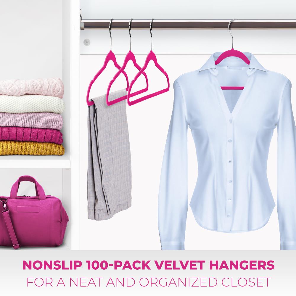 100 x PINK Heavy Duty Plastic Clothes Coat Hanger NEW 