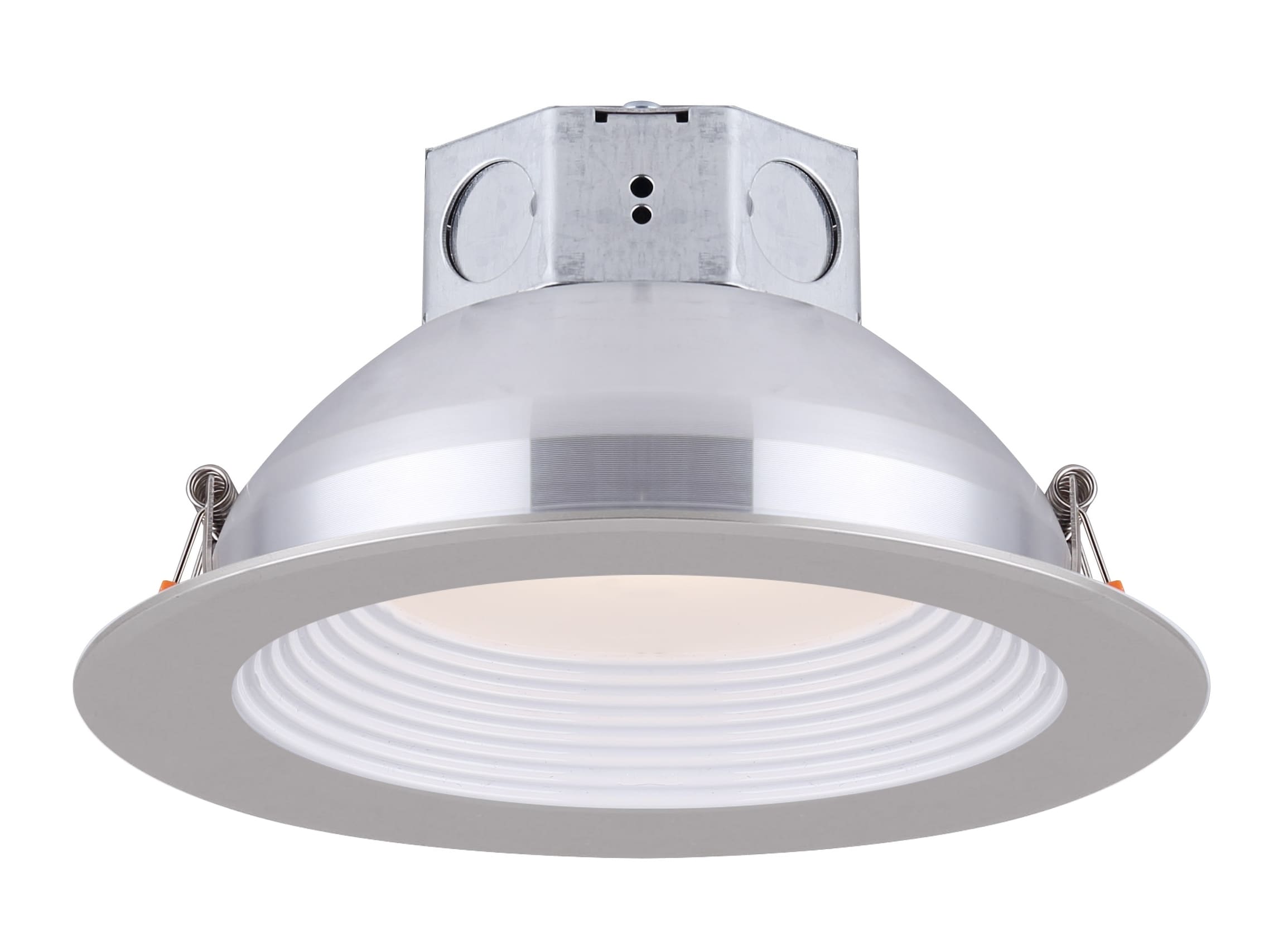 Amax Lighting LED-BR4P-NKL LED Veloce baffle 1-Light 4-in Nickel Indoor/Outdoor Flush Mount Light ENERGY STAR