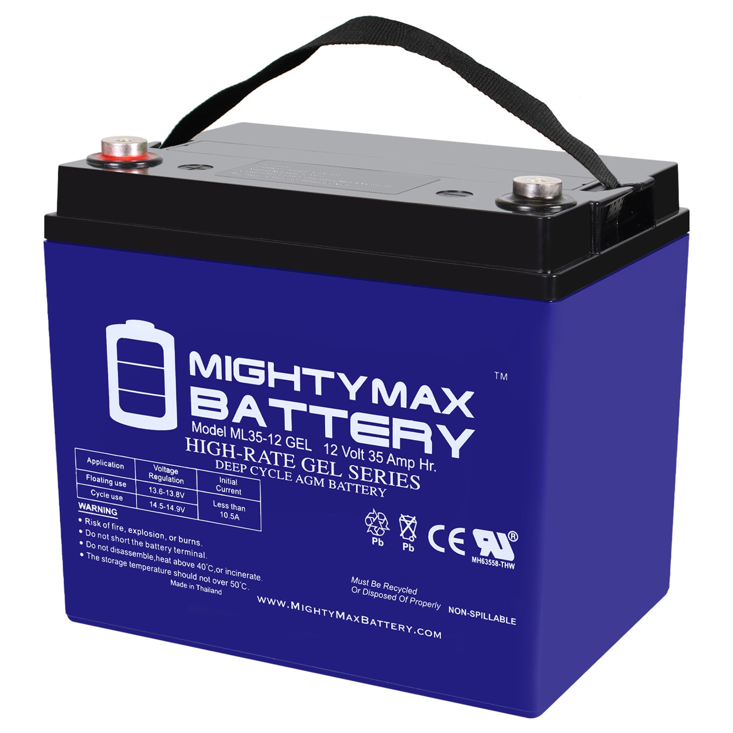 Mighty Max Battery 12V 35AH GEL for FirstPower LFP1235 Rechargeable ...