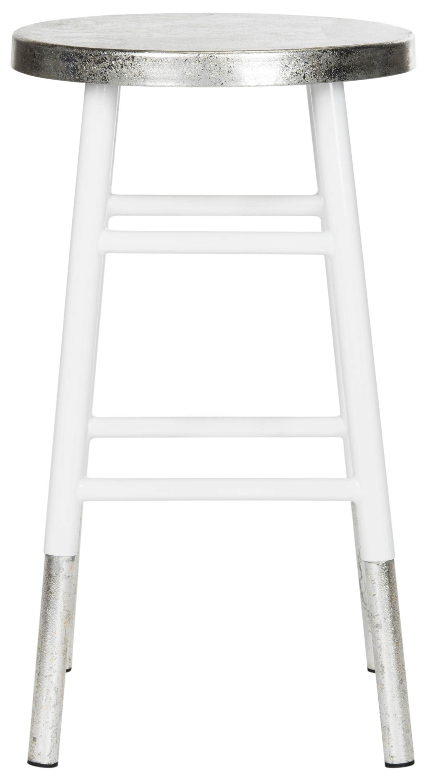 white silver bar stools