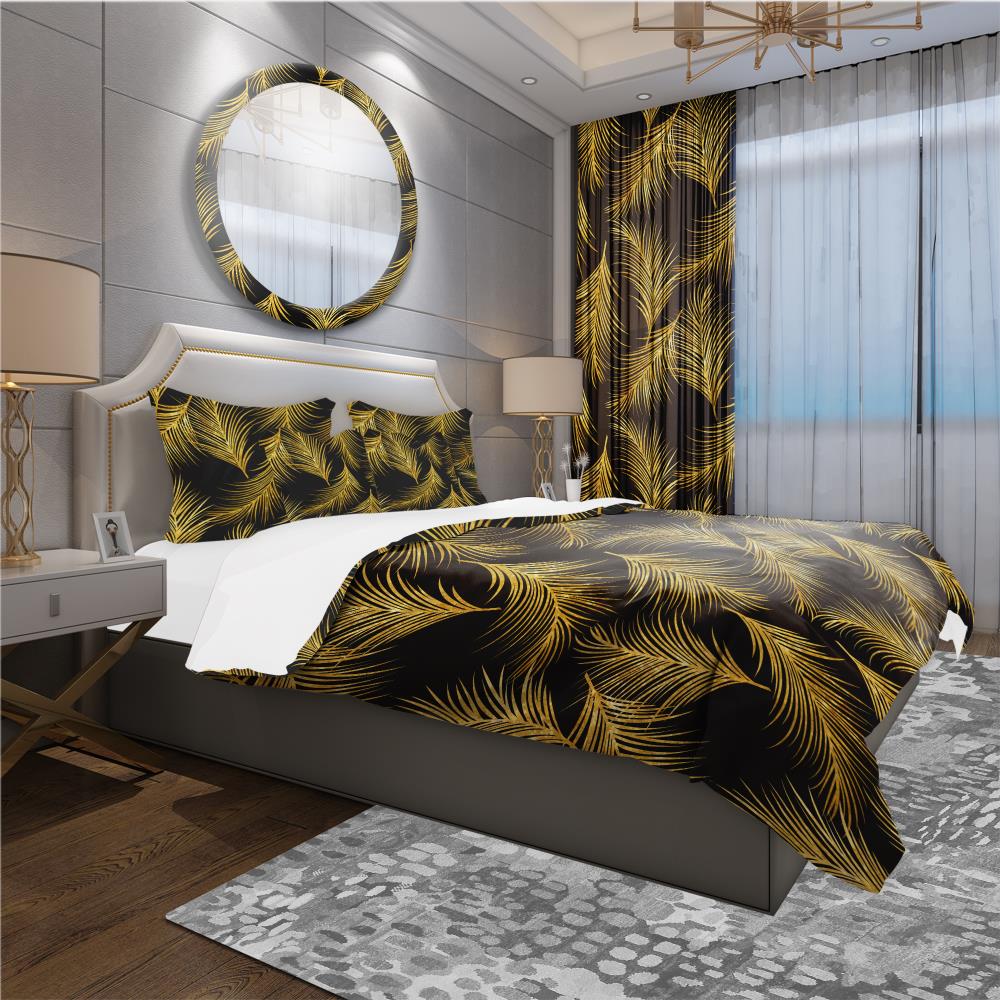 Designart BED18932-K 3 -Piece Yellow King Duvet cover Set