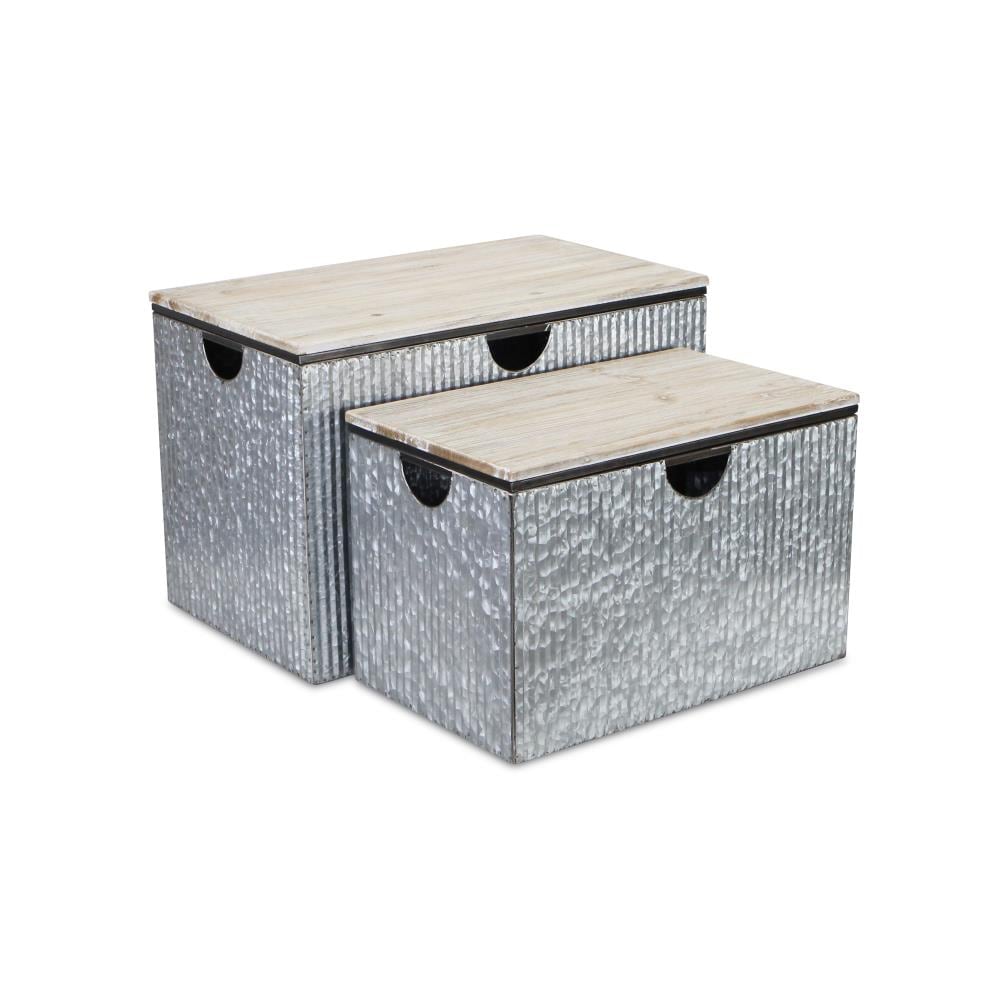 Cheung's 5478-2 Gray Wood Industrial Decorative Box