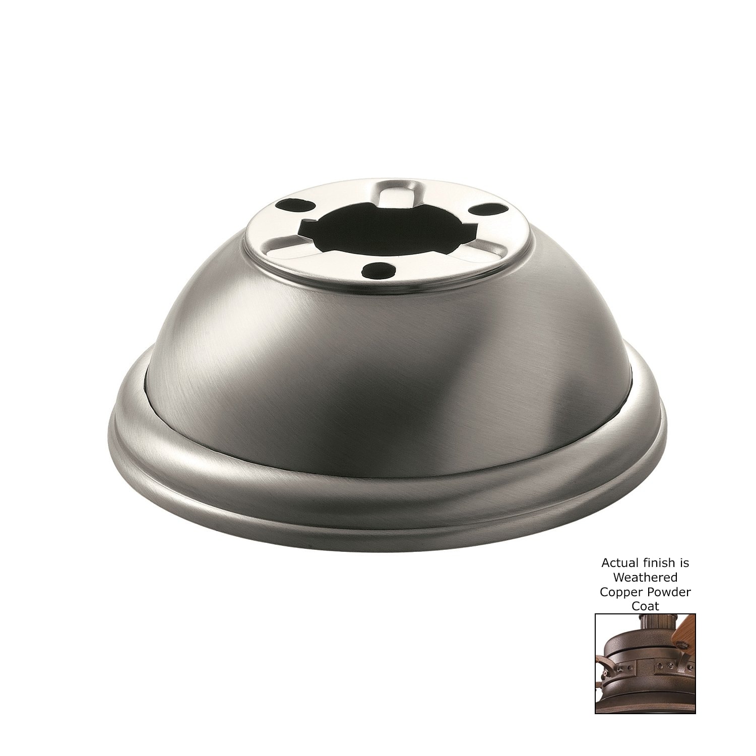 Kichler 337008WCP Fan Accessories 2.75-in Weathered Copper Powder Coat Steel Indoor Ceiling Fan Mount kit Mounting hardware