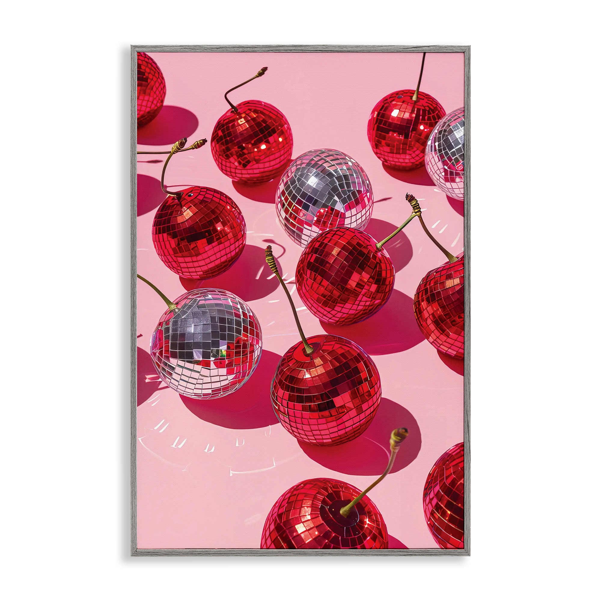 Stupell Industries BT-653-GFF-12X18 Cherry Picked Disco Gray Framed Giclee Art By LSR Design Studio 12 x 18