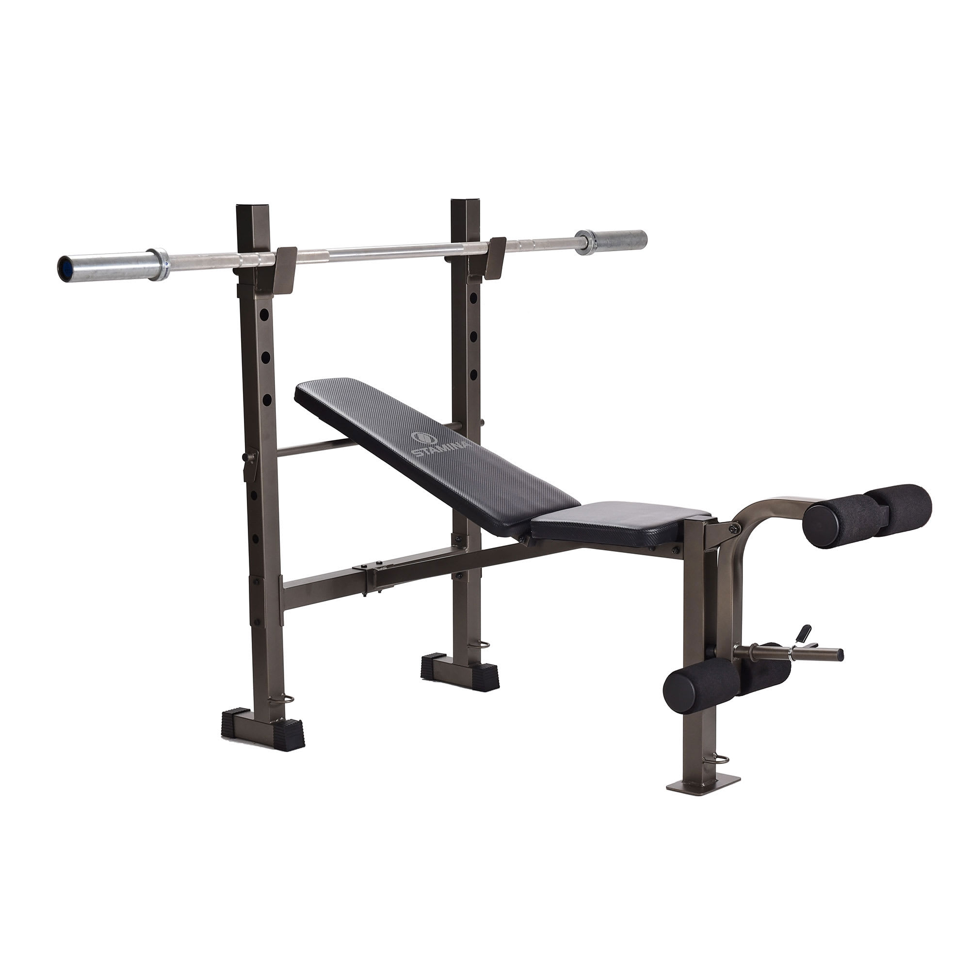 Stamina Products 395851 Stamina Adjustable Steel Weight Bench Barbell Rack Combo Set for Home Gym
