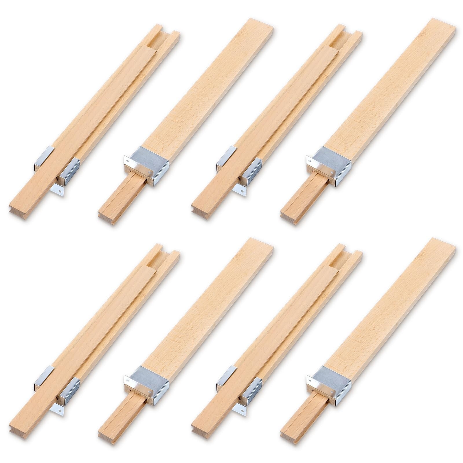 Phyfalip 4 Pack 16 Inch Wooden Drawer Slides Bottom Mount Center Guide Track with Metal Slide Glides for Traditional Dresser Cabinet Replacement #LPF0502S84
