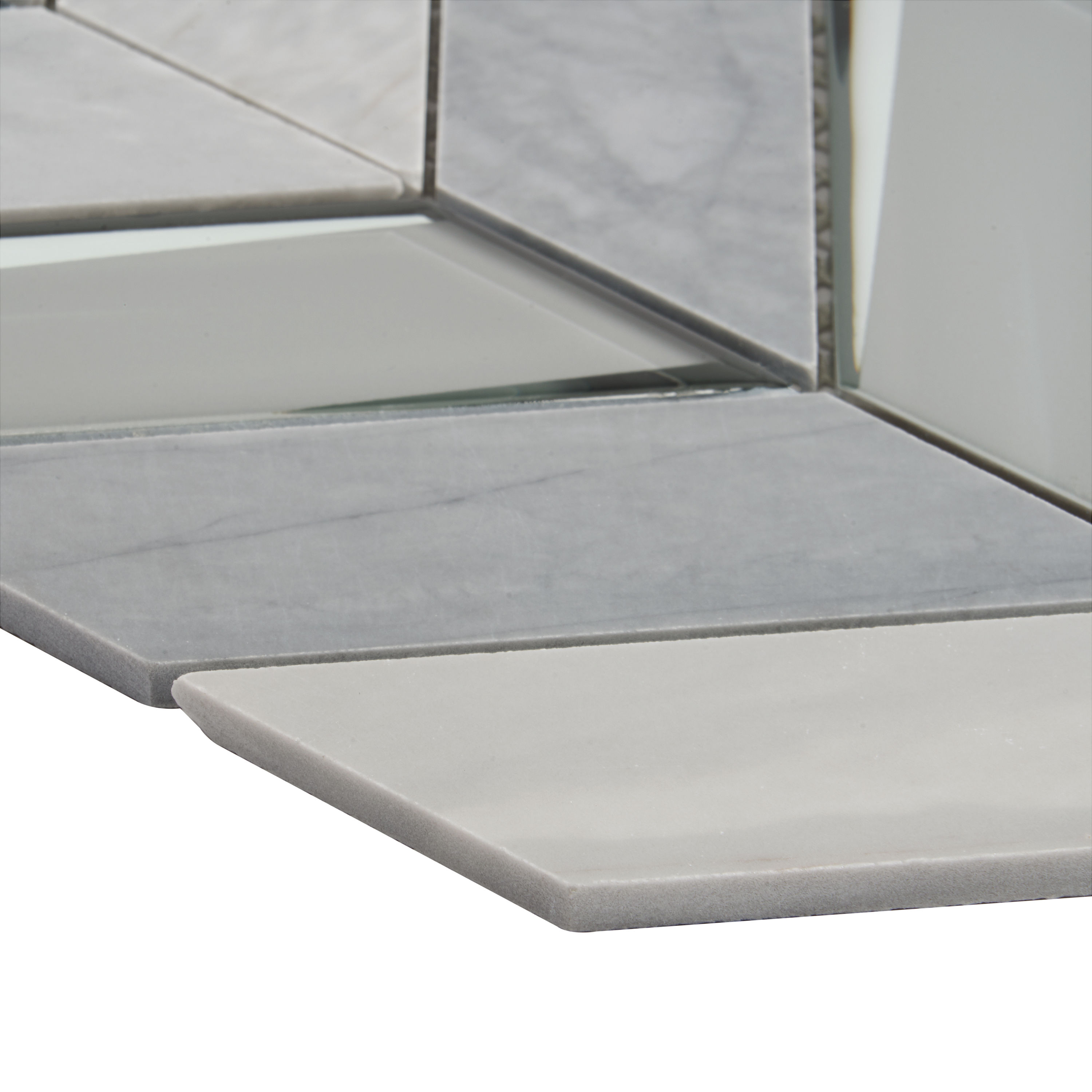 Verona Polished Gray Marble Chevron Mosaic Tile