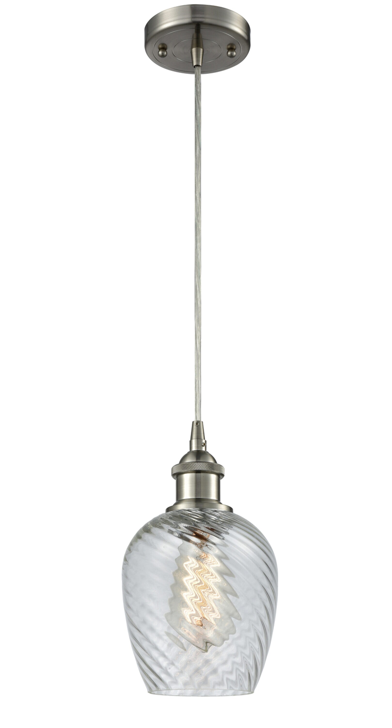 Innovations Lighting 516-1P-SN-G292 Salina Brushed Satin Nickel Modern/contemporary Clear glass Globe Medium Hanging Pendant light