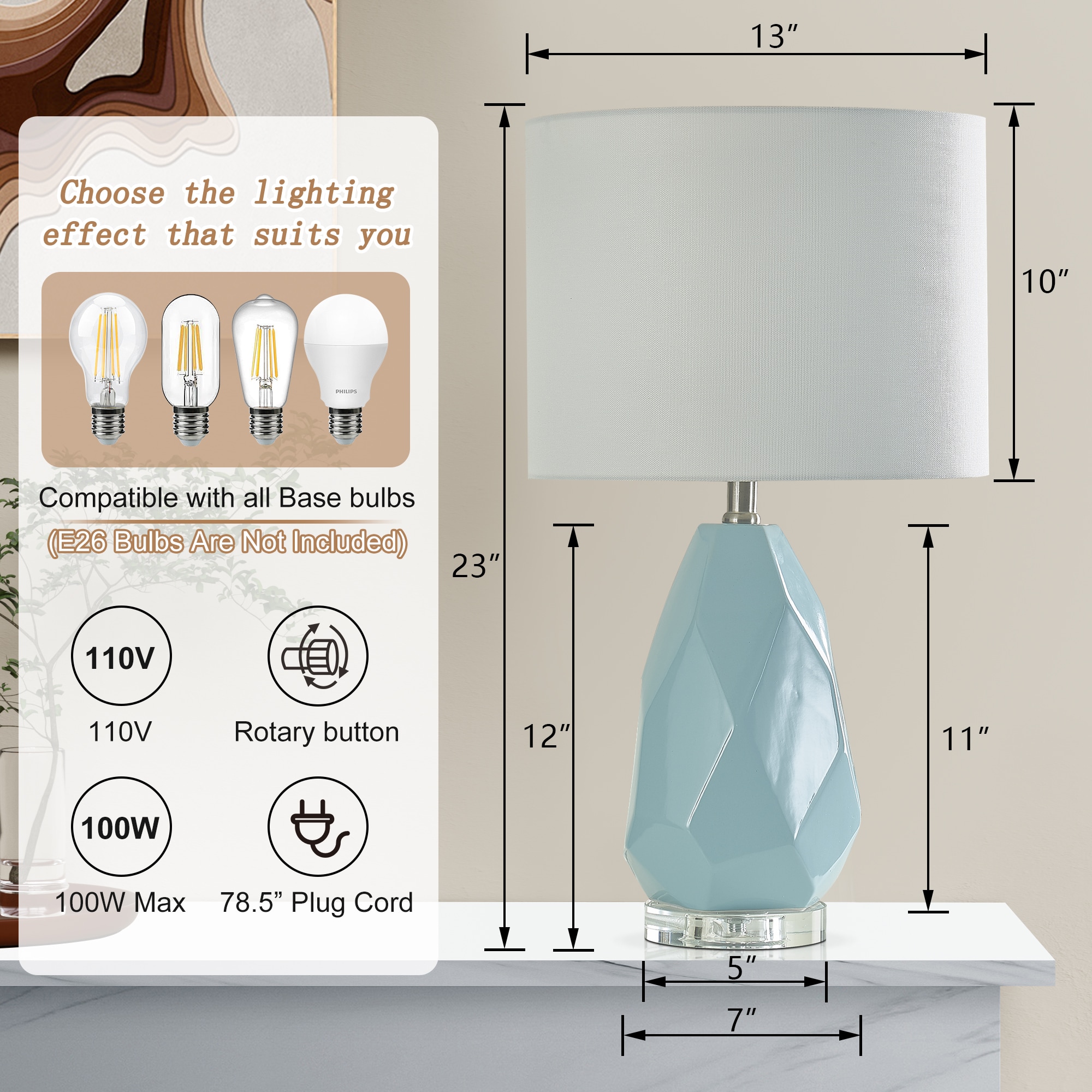Maxax T258-BU-S Table-Lamps - View #5
