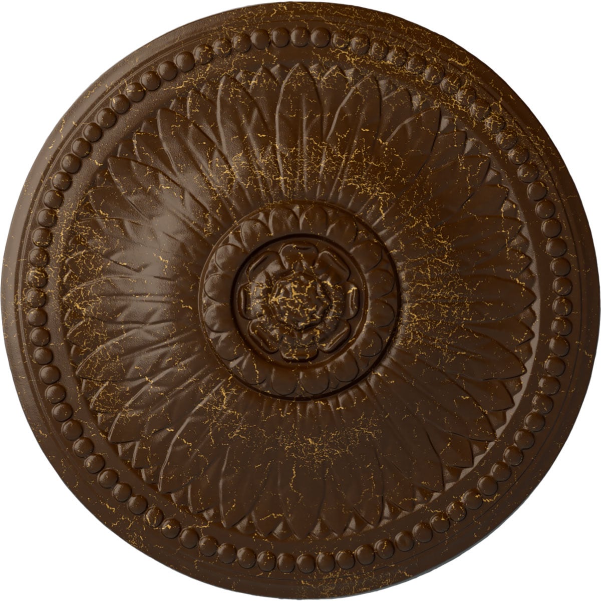 Ekena Millwork CM19BIRBC Bailey 18.125-in W x 18.125-in L Painted Root Beer Crackle Polyurethane Whole Ceiling Medallion
