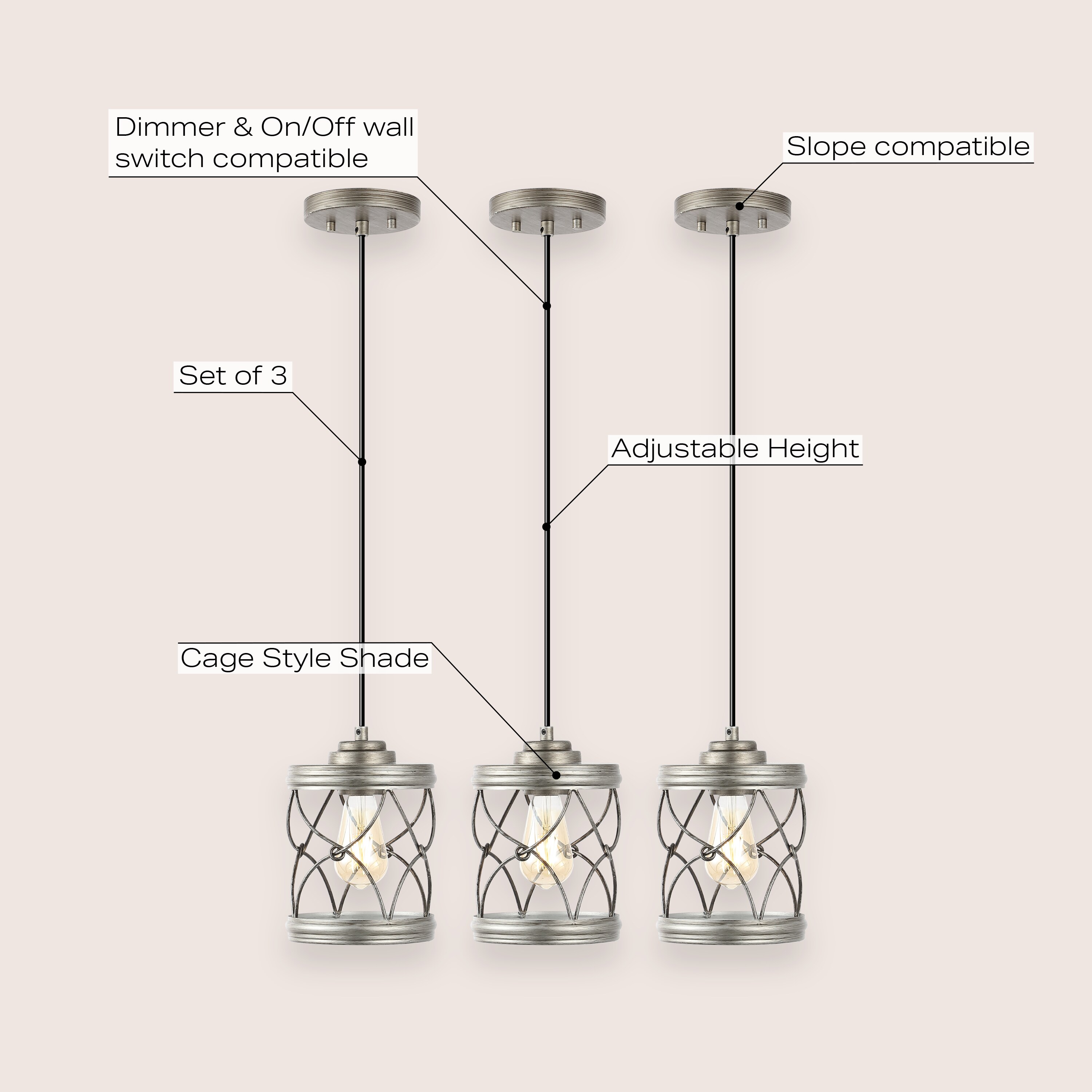 JONATHAN  Y JYL7909C-SET3 Pendant-Lights - View #6