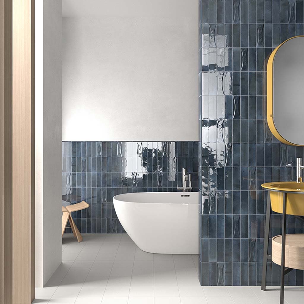 Antiek 3'' x 8'' Glossy Blue Ceramic Subway Tile