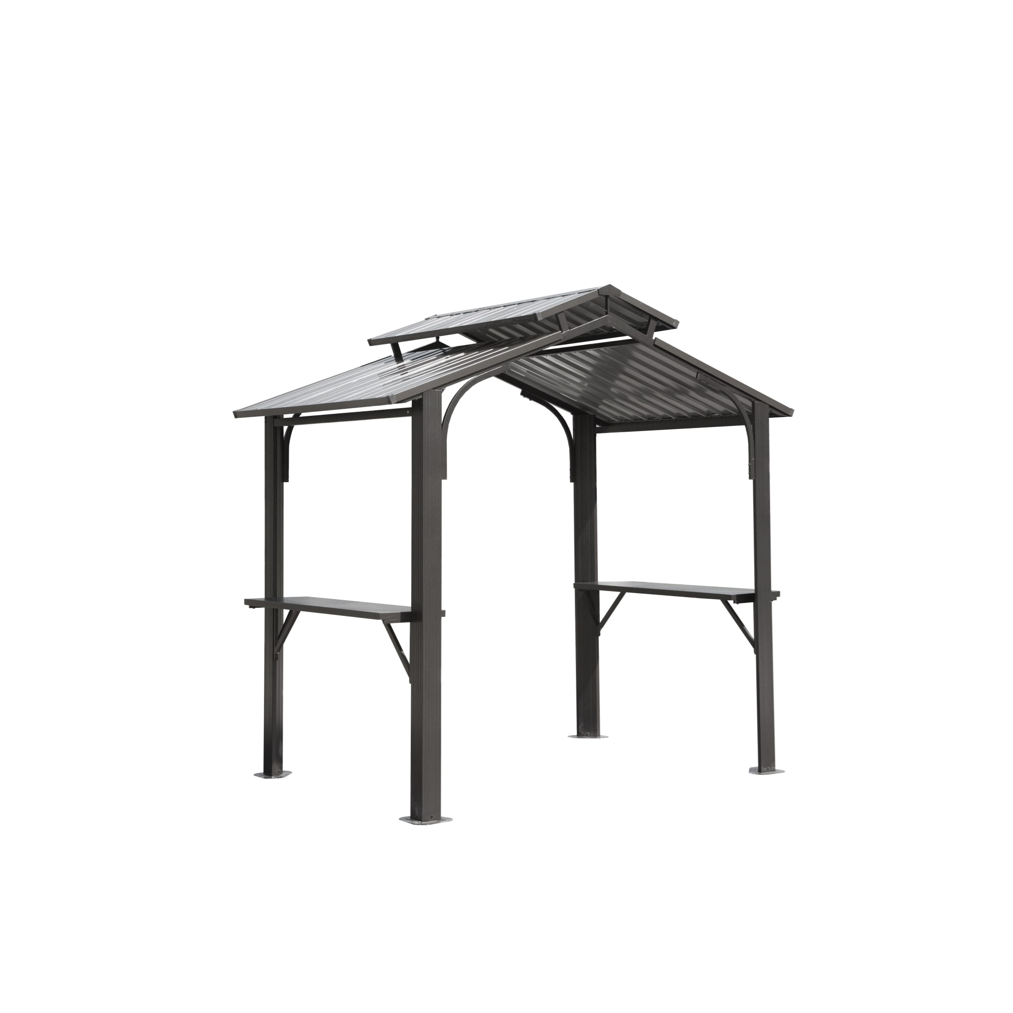 Mondawe MD-U0269 8-ft x 5-ft Gray Rectangle Grill Gazebo with Hardtop Steel Roof