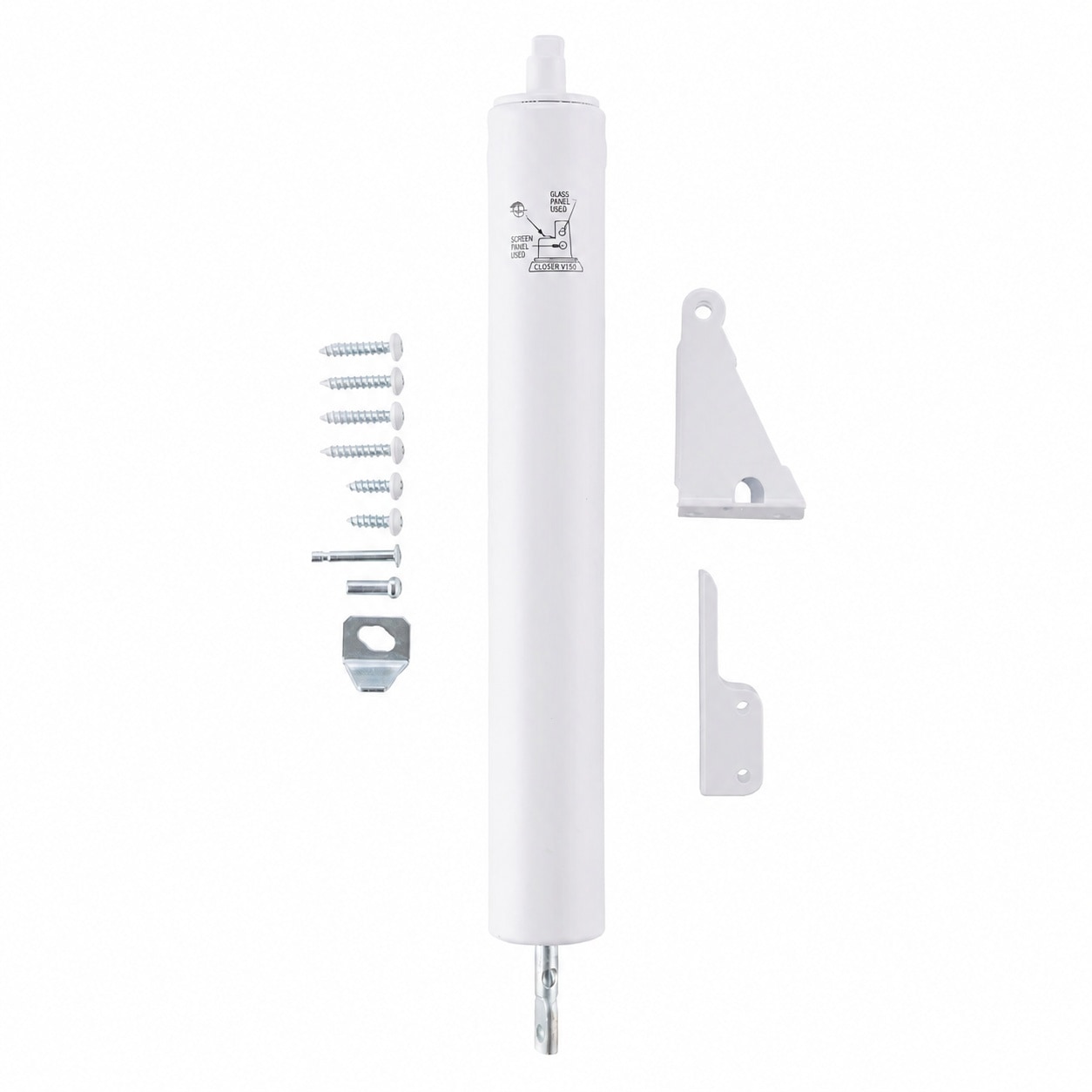 Afoxsos  Heavy Duty Pneumatic Storm Door Closer Adjustable Quiet Closing with Hold Open Feature White durable home and garden accessory designed