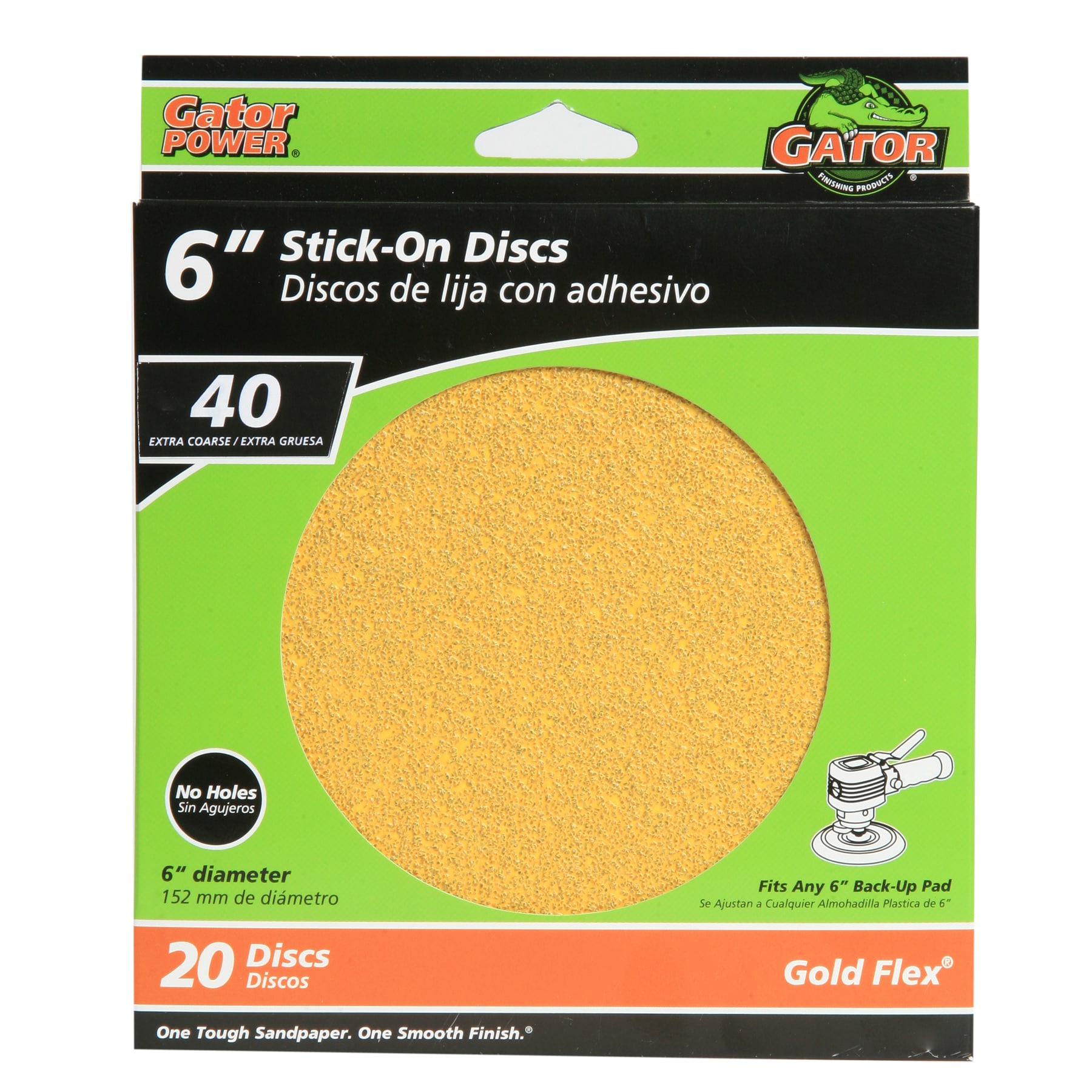 Gator Sanding Disc Extra Coarse 40-Grit Disc Sandpaper 6-in W x 6