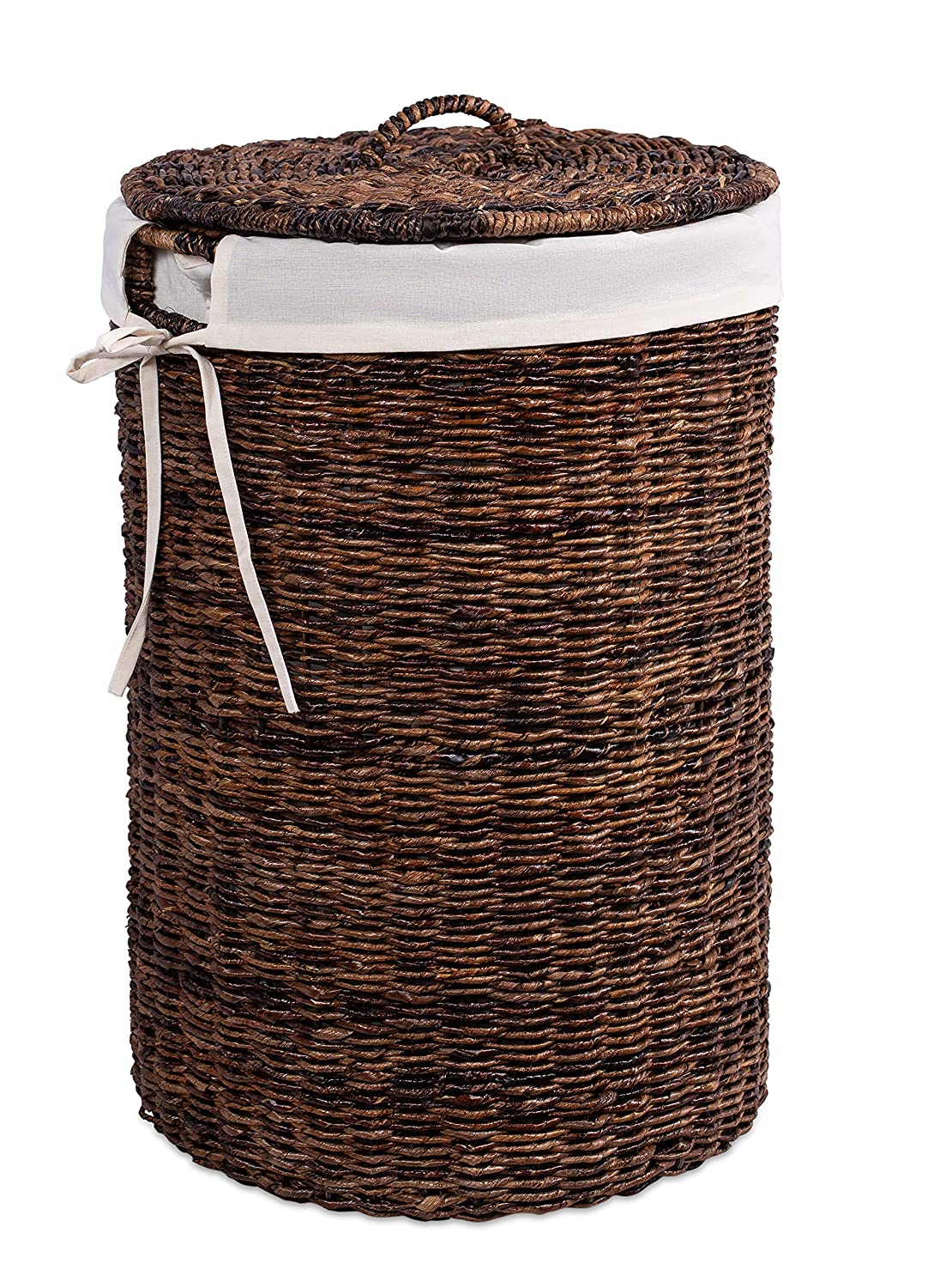 Wicker Basket Divided Interior Details about   BIRDROCK HOME Double Laundry Hamper w/ Lid 
