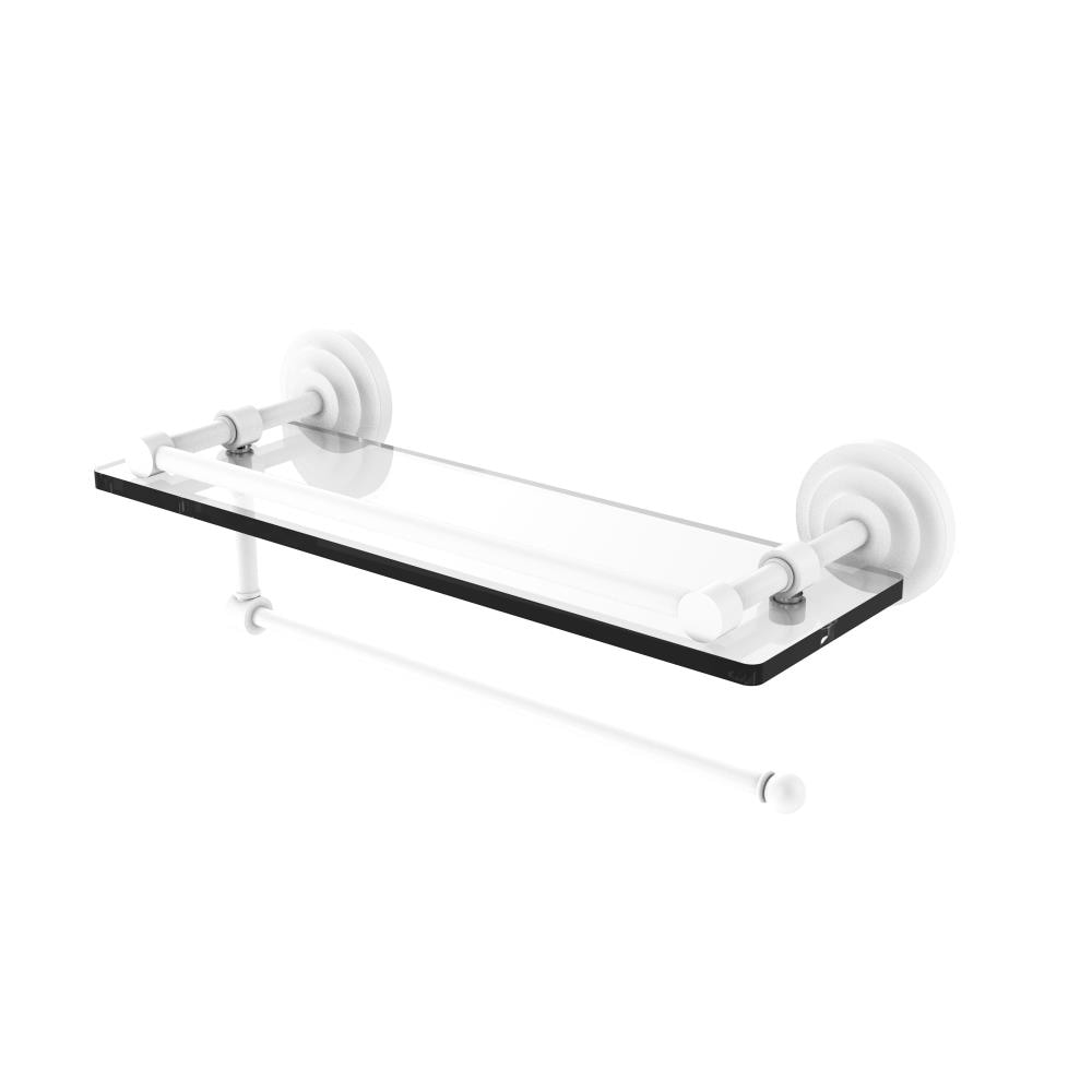 Allied Brass PQN-1PT/16-GAL-WHM Prestige Que New Matte White Wall mount Bathroom Shelf ( 16-in x 5-in x 5-in )