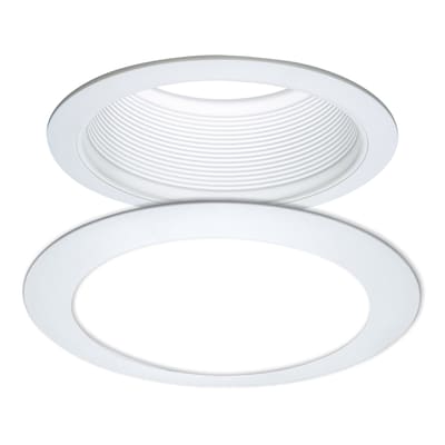 White Baffle Recessed Light Trim, 6 Inch Recessed Can Light Trim Ring