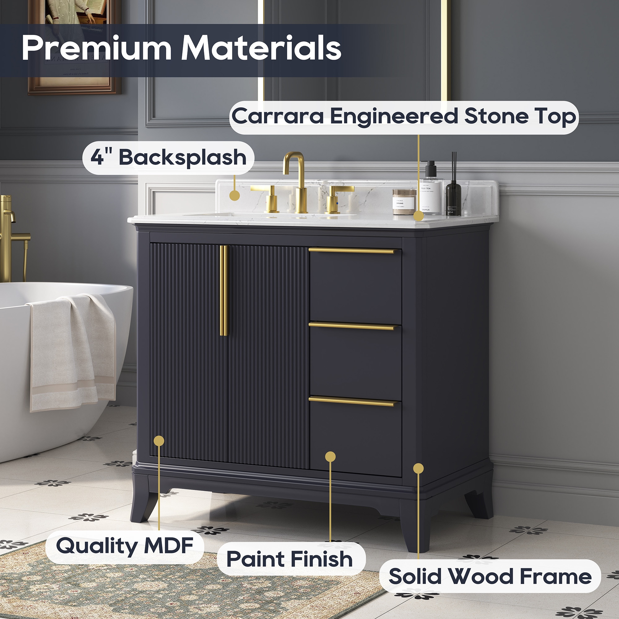 DELUXE LIVING V24022-36NB Bath-Vanity-Combo - View #9