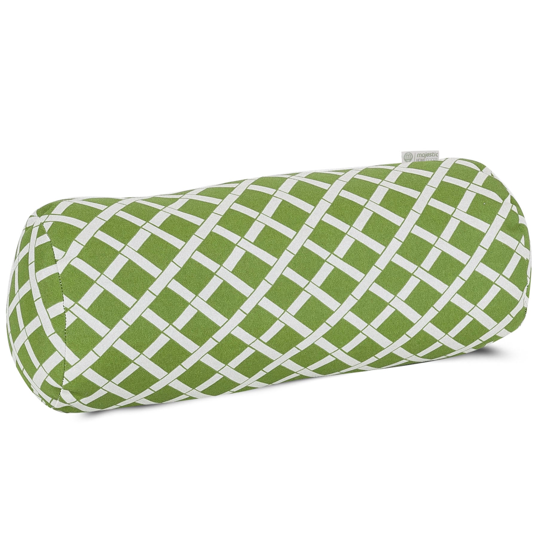 Majestic Home Goods Sage Bamboo Round Bolster Geometric Green Outdoor  Decorative Pillow