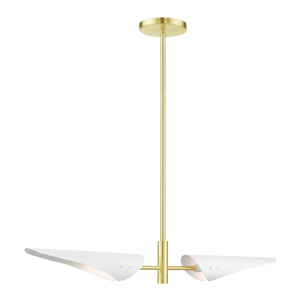 Livex Lighting 49492-12 Capistrano 2 -Light Satin Brass Modern/contemporary For Use in Bathrooms, Bedrooms, Dining Rooms, Foyers, Kitchens, Living Rooms Chandelier